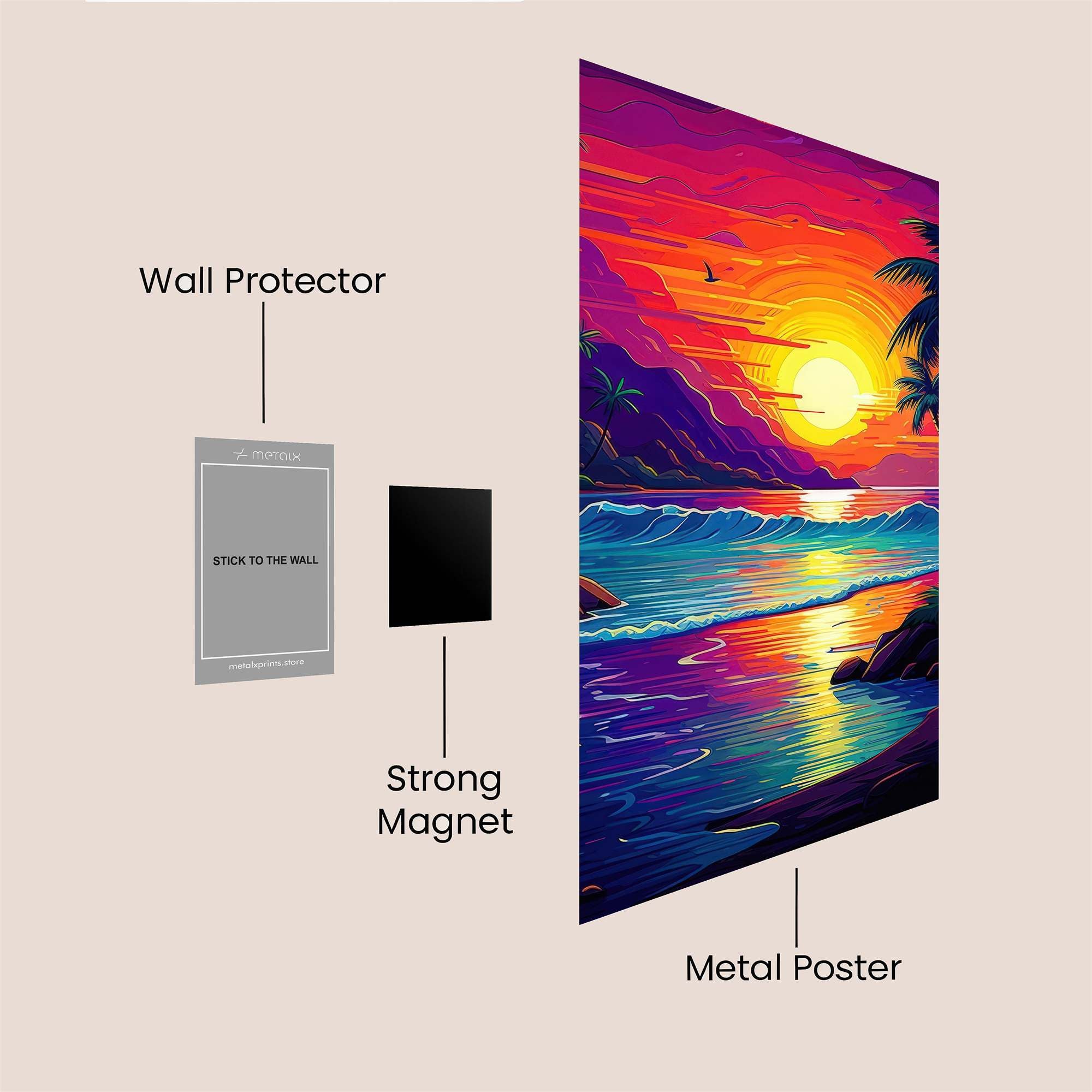 Sunset Serenity Safe Wall Magnetic / M