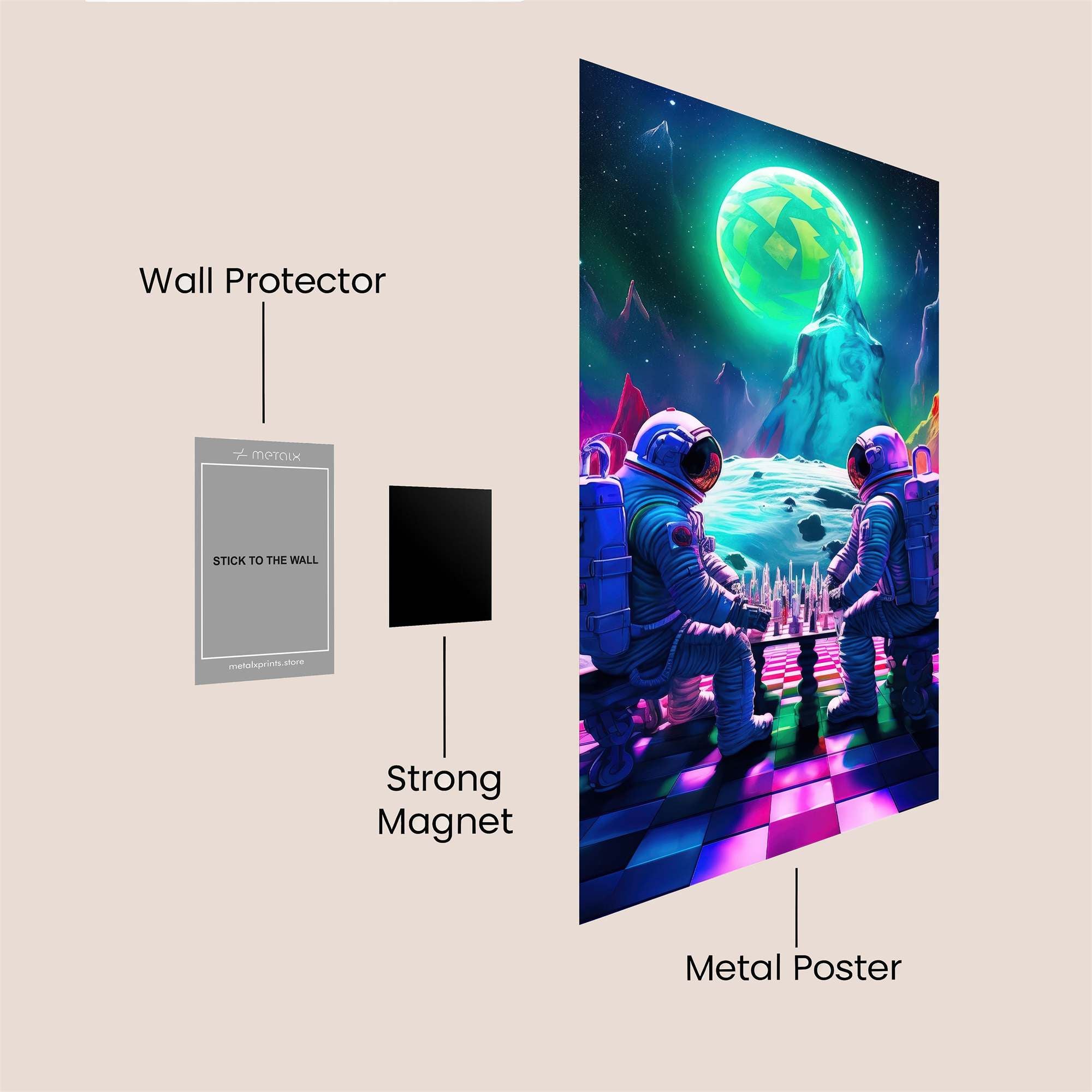 Astronauts Serene Safe Wall Magnetic / M