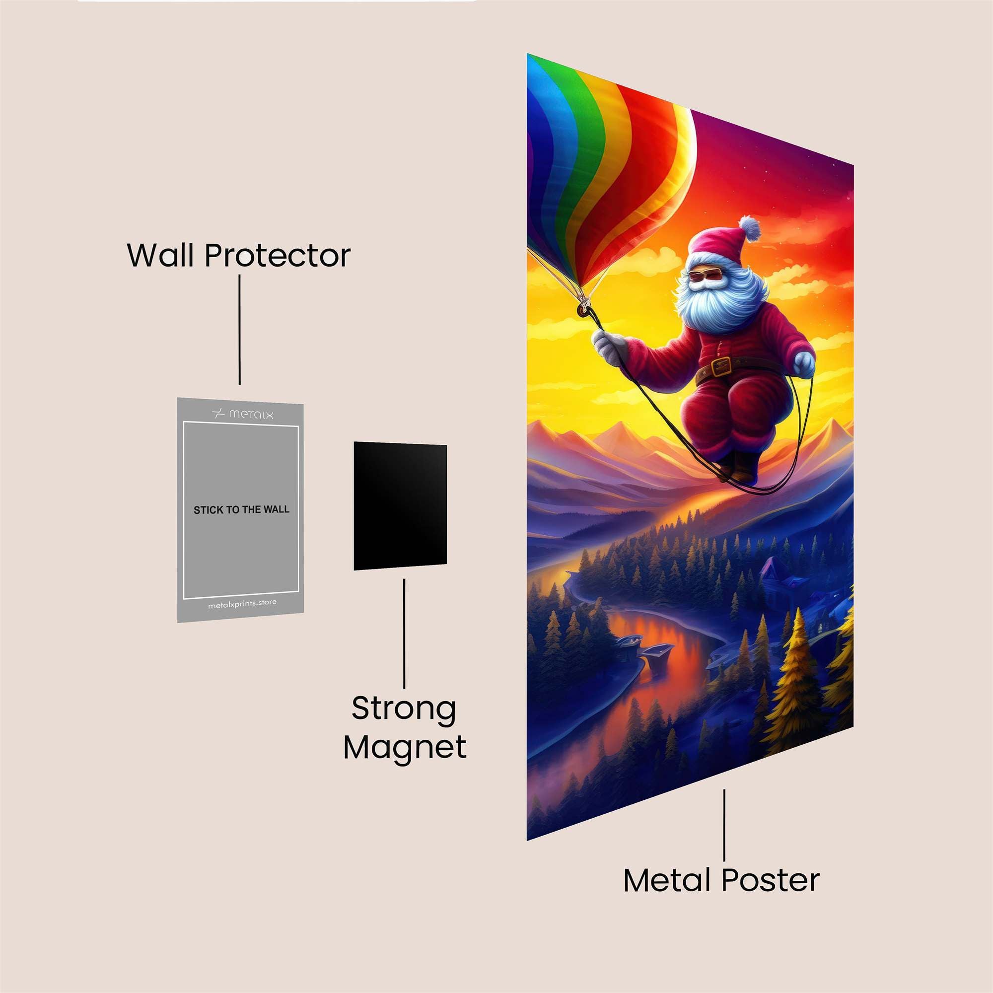 Santa Soaring Safe Wall Magnetic / M
