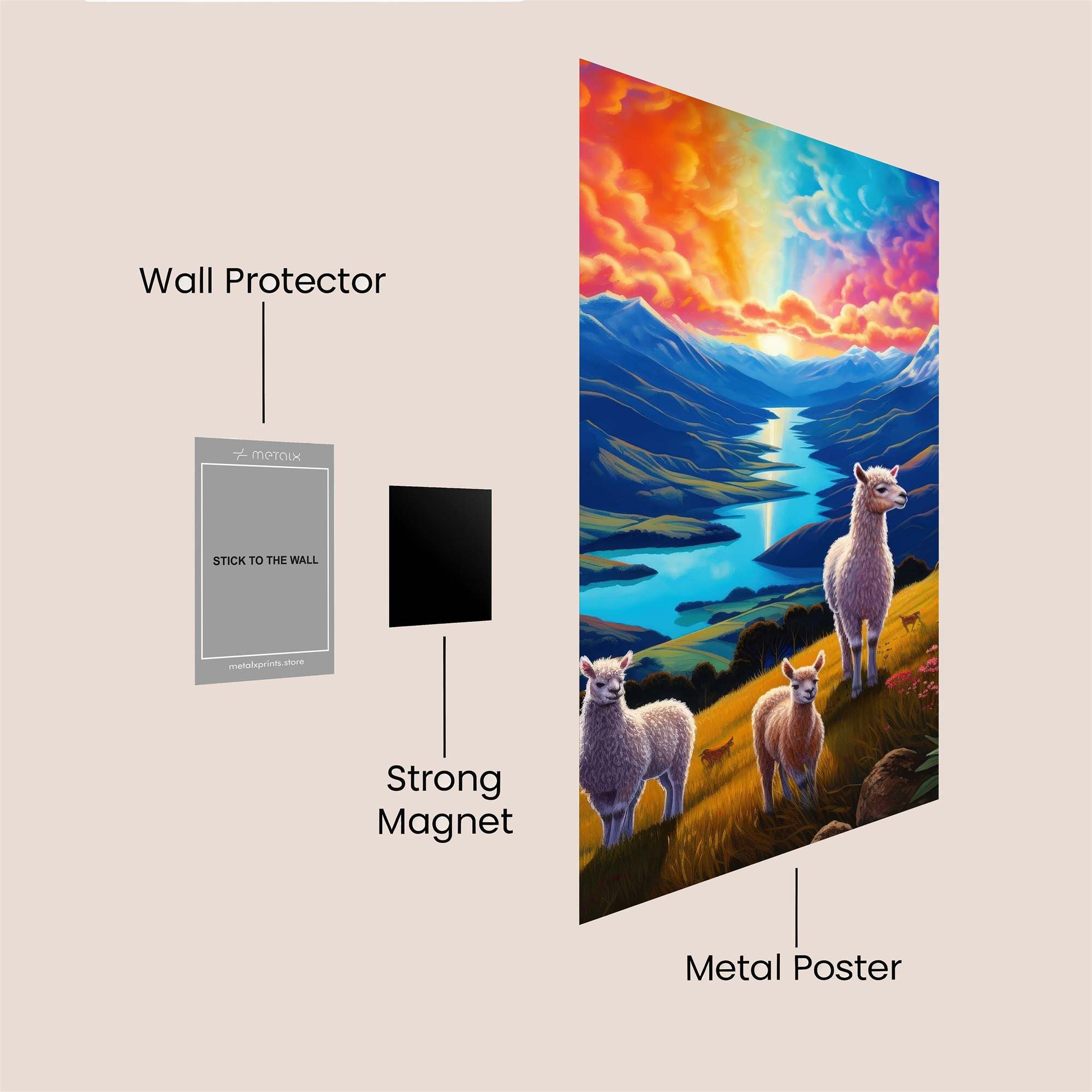 Llamas Serene Safe Wall Magnetic / M