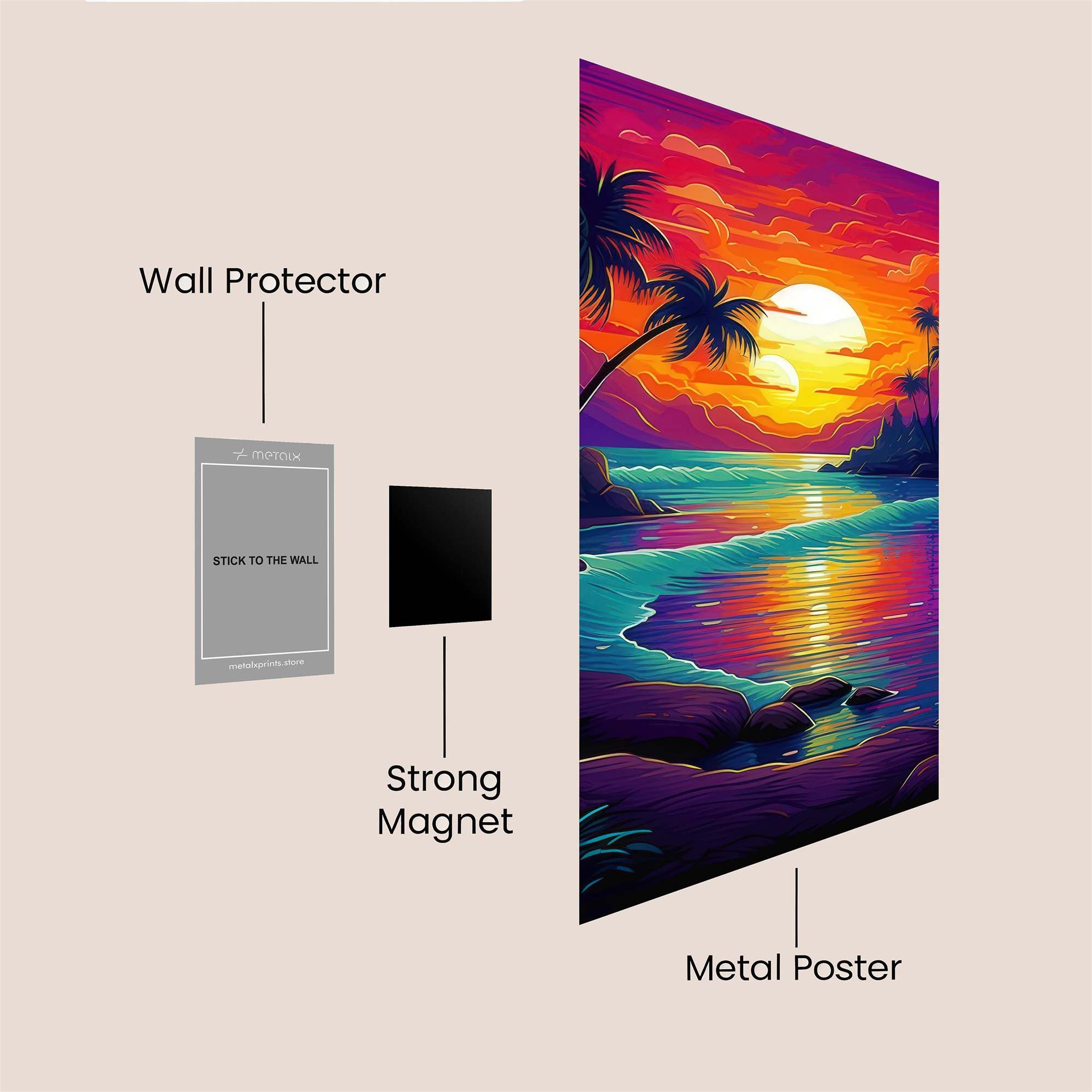 Sunset Serenity Safe Wall Magnetic / M