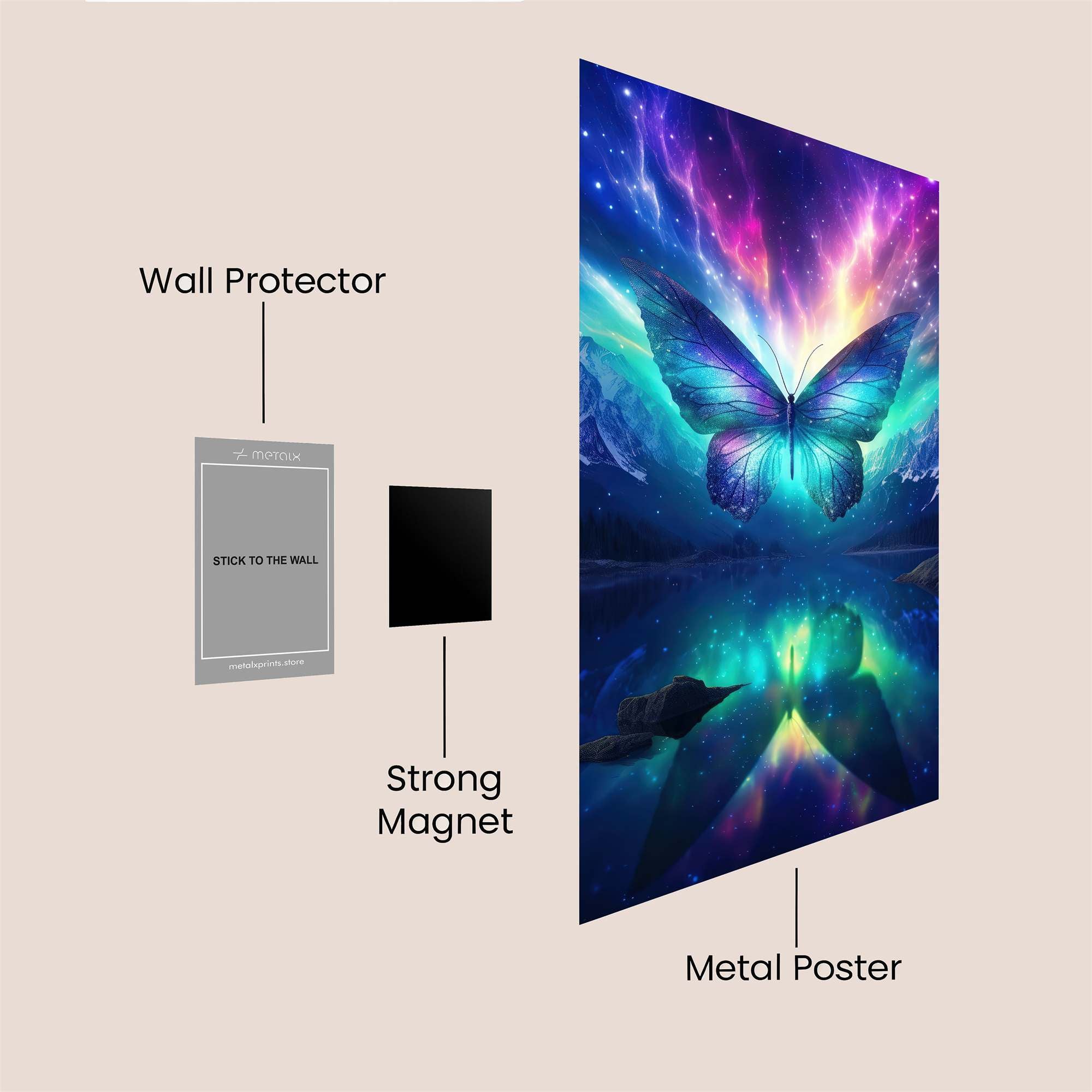Aurora Butterfly Safe Wall Magnetic / M