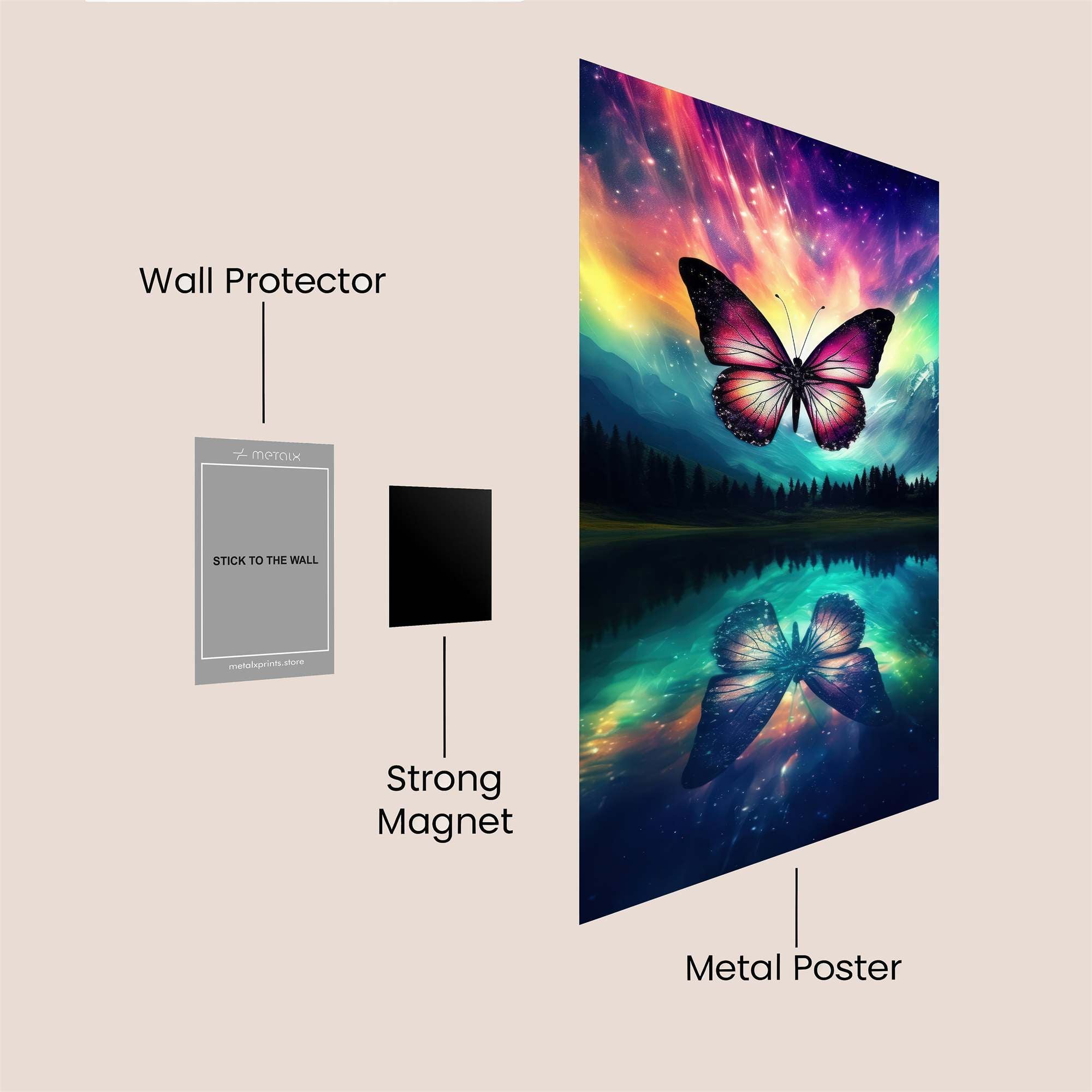 Aurora Butterfly Safe Wall Magnetic / M