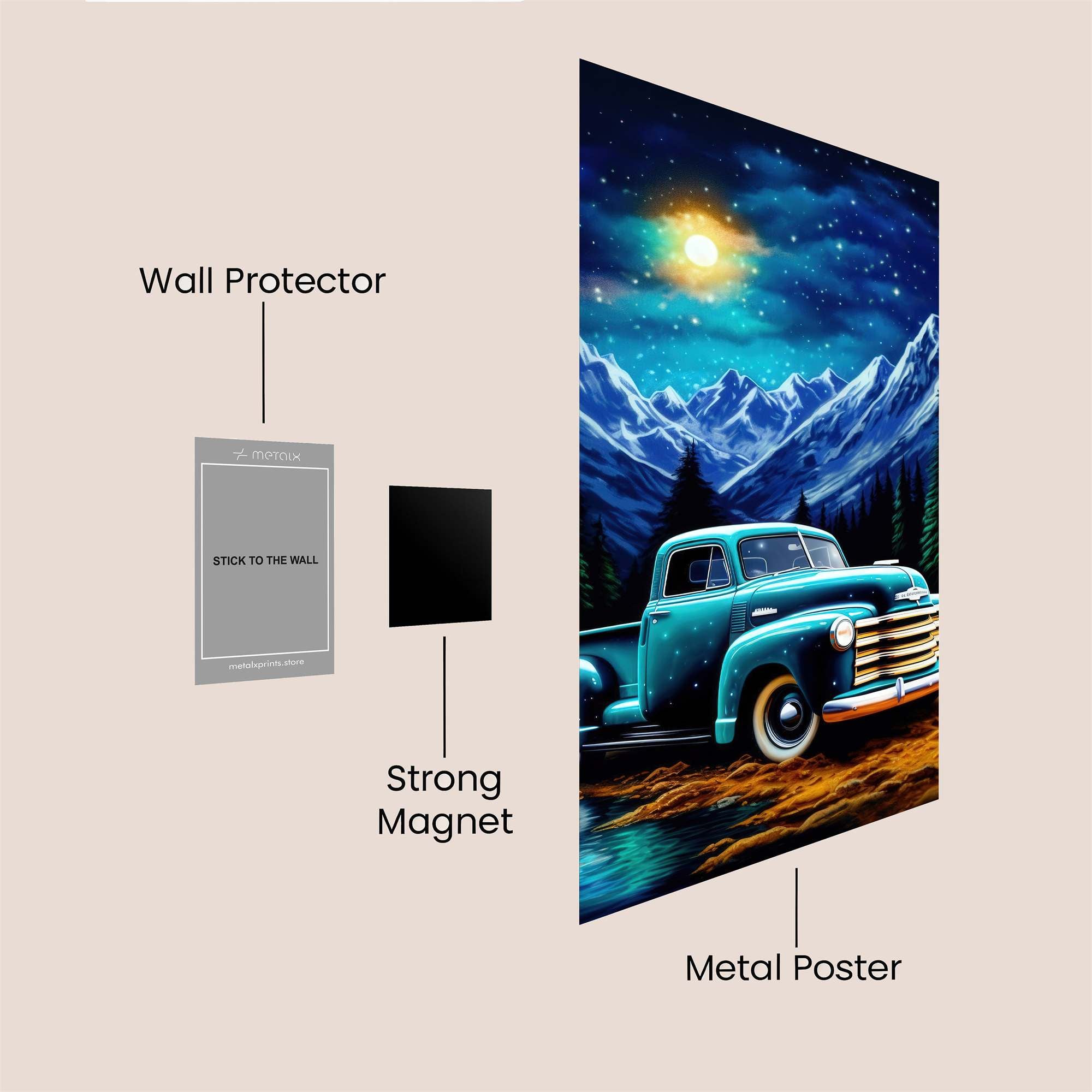 Moonlit Truck Safe Wall Magnetic / M