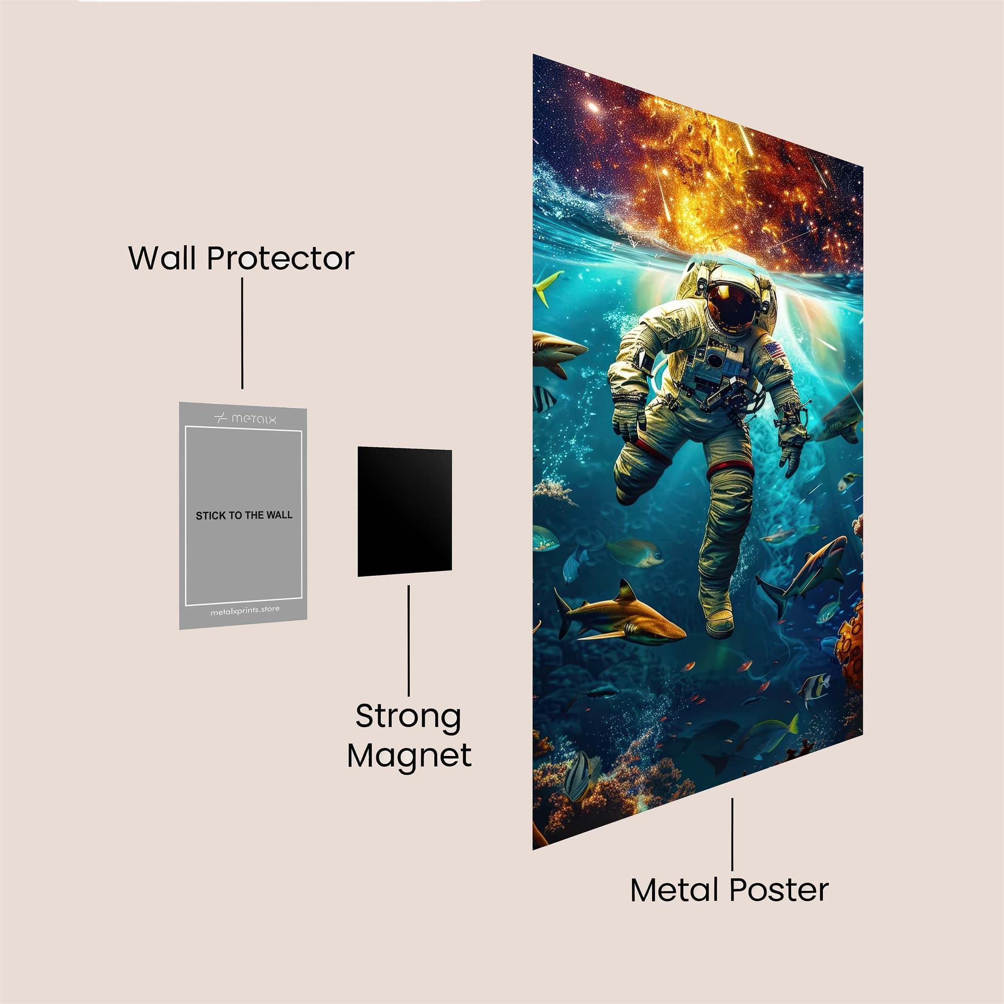 Astronaut Serene Safe Wall Magnetic / M