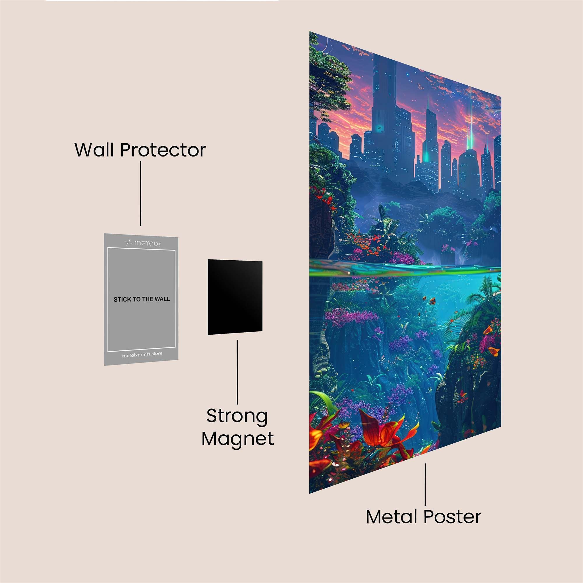 Neon Serenity Safe Wall Magnetic / M