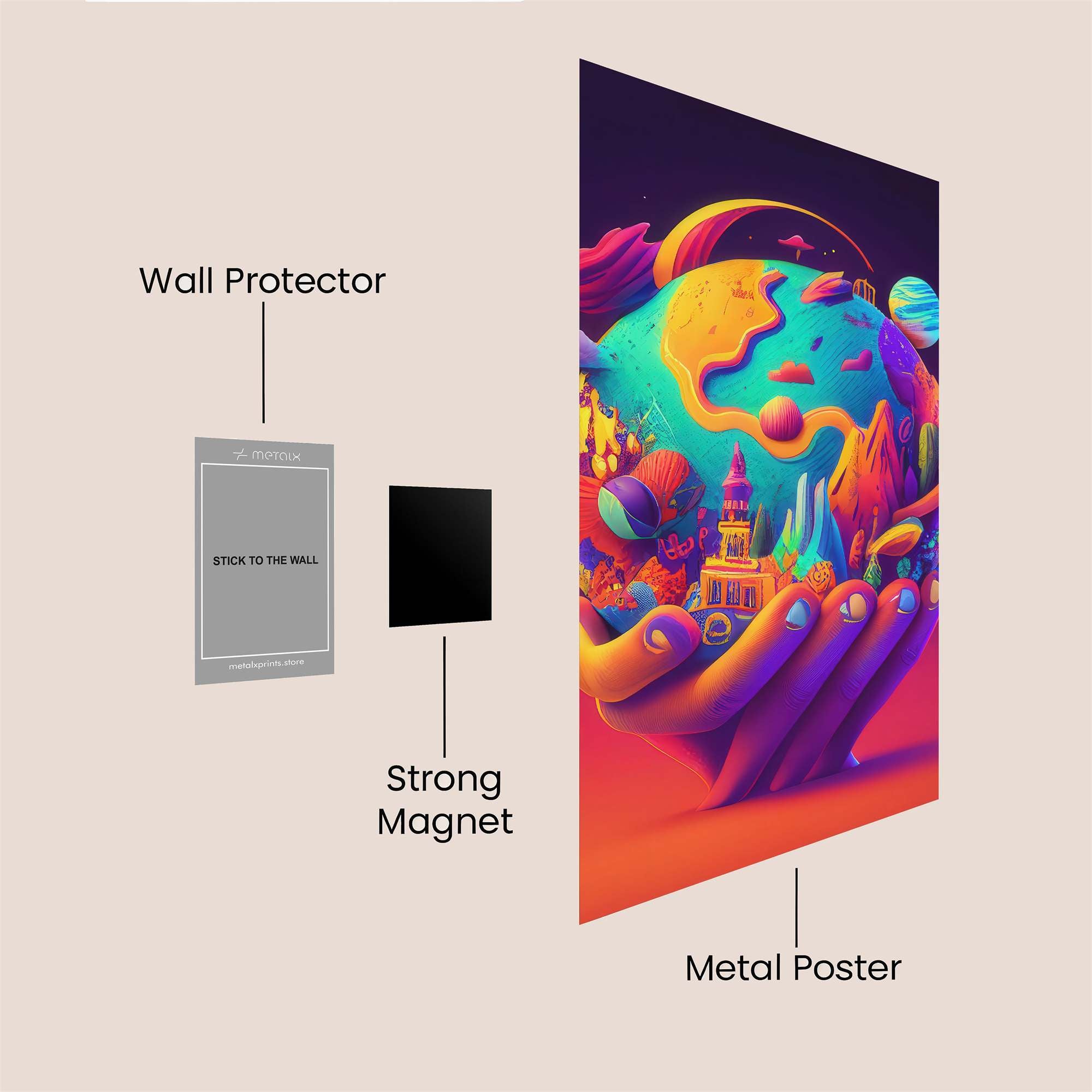 Earth Whimsy Safe Wall Magnetic / M