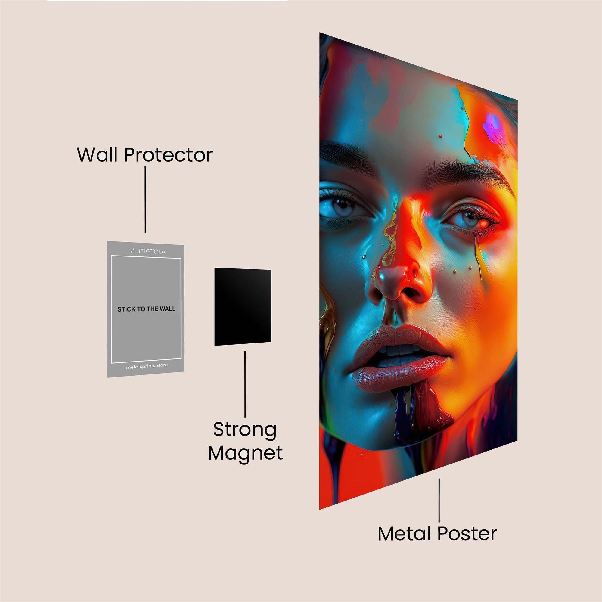 Colorful Meltdown Safe Wall Magnetic / M