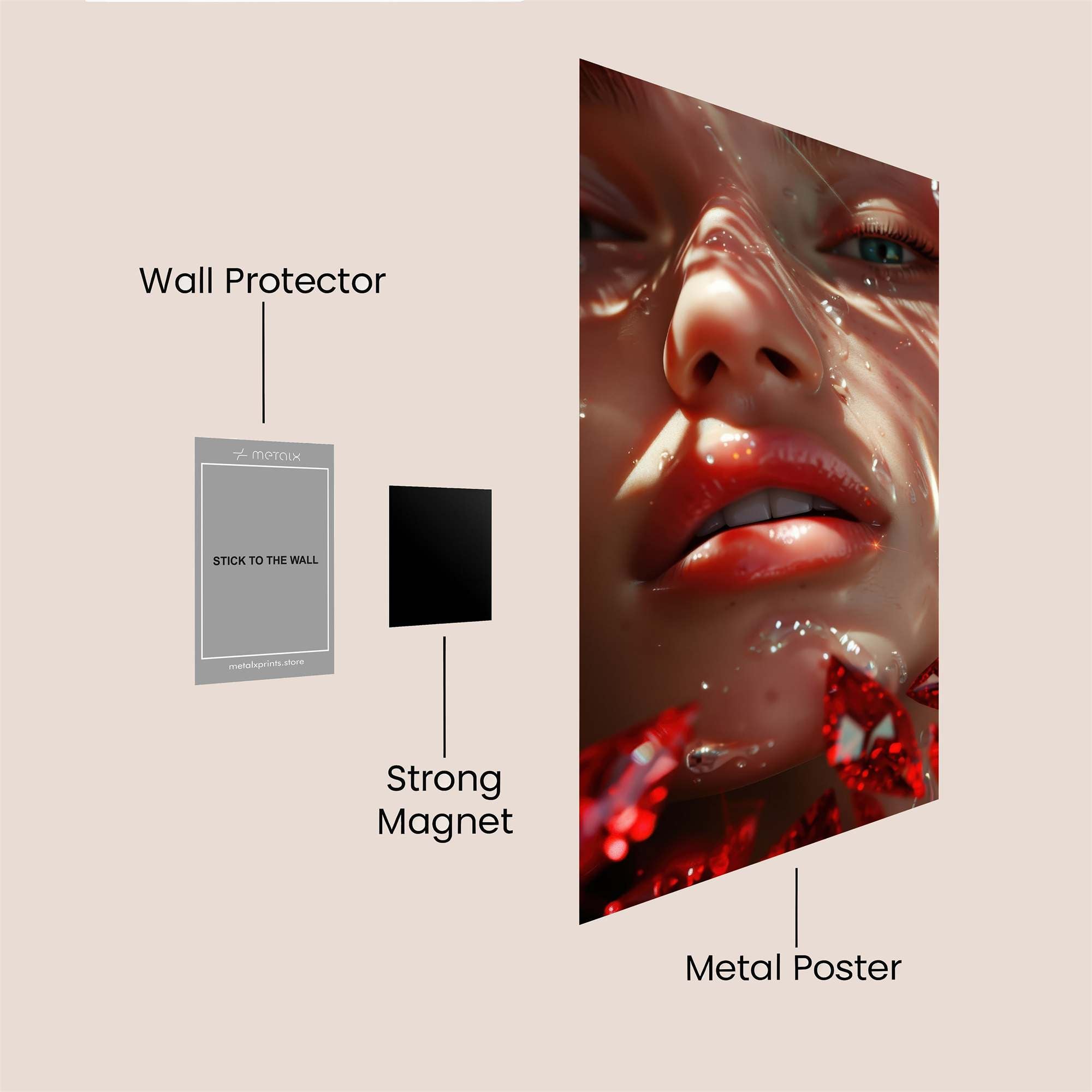 Ruby Serenity Safe Wall Magnetic / M
