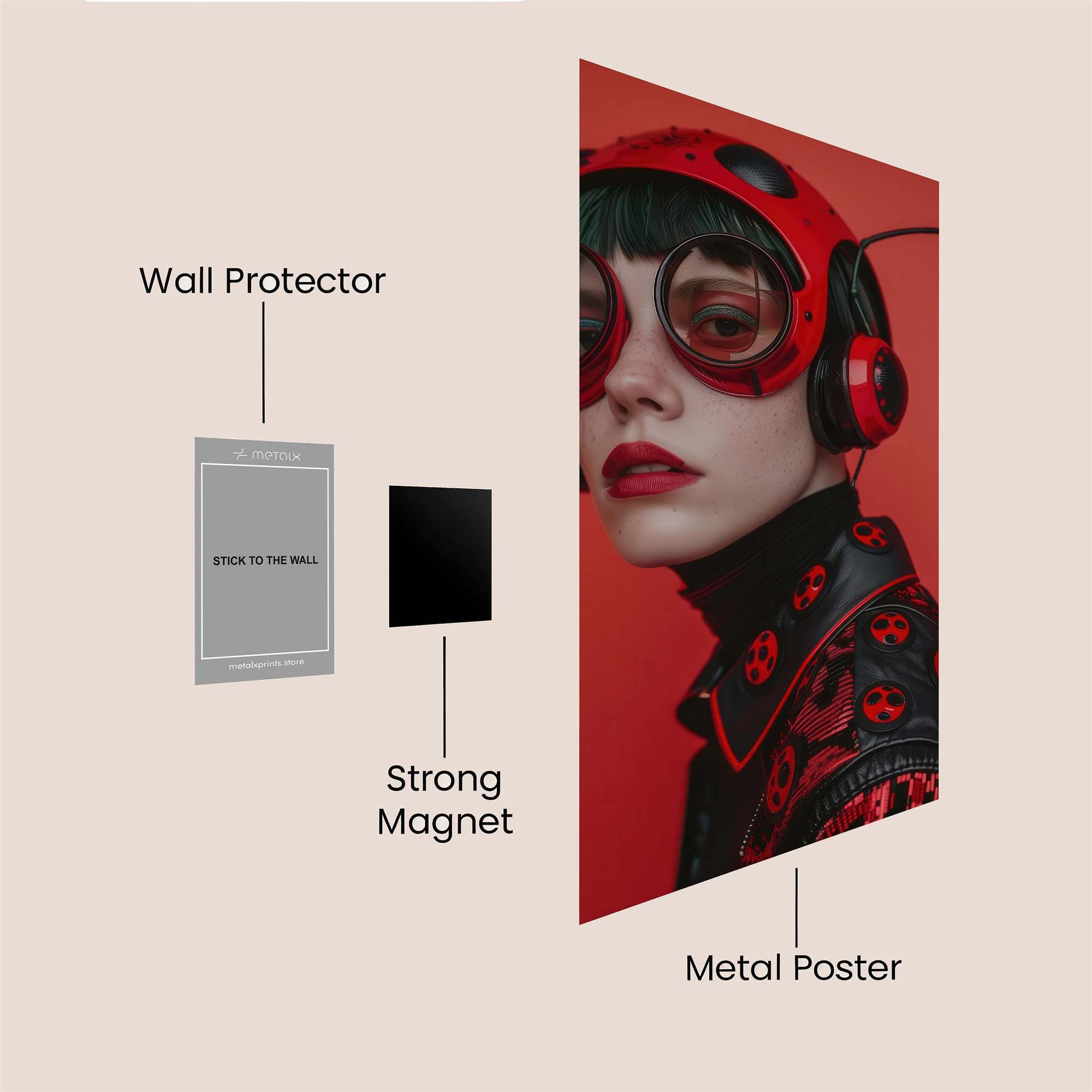 Ladybug Rebellion Safe Wall Magnetic / M