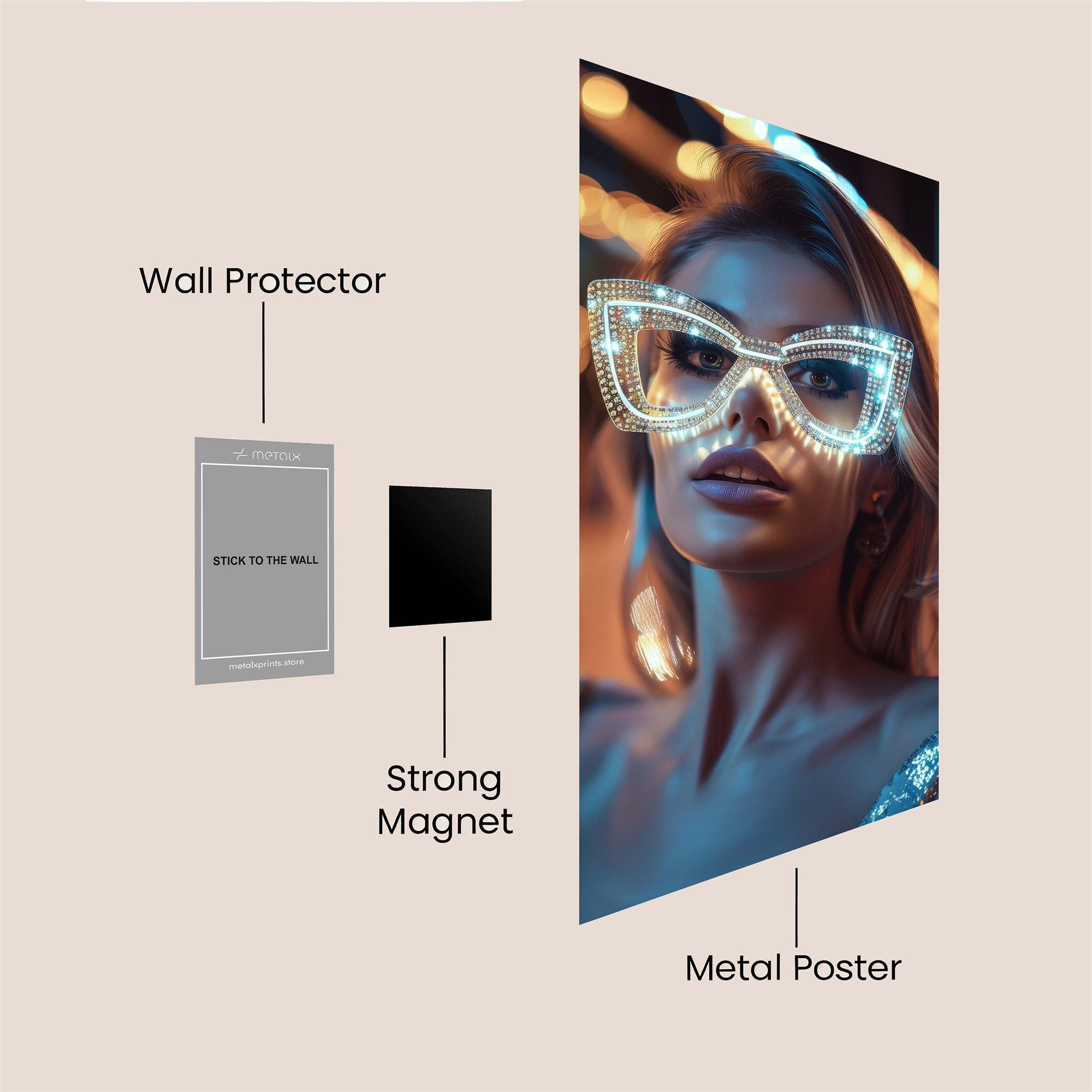 Glamour Glow Safe Wall Magnetic / M