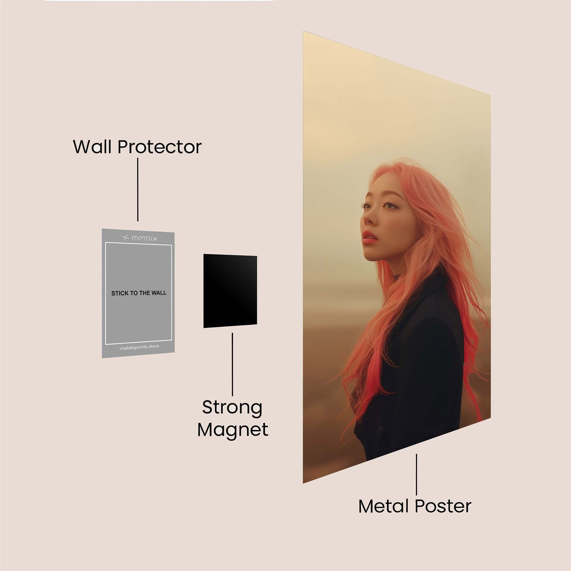 Pink Serenity Safe Wall Magnetic / M