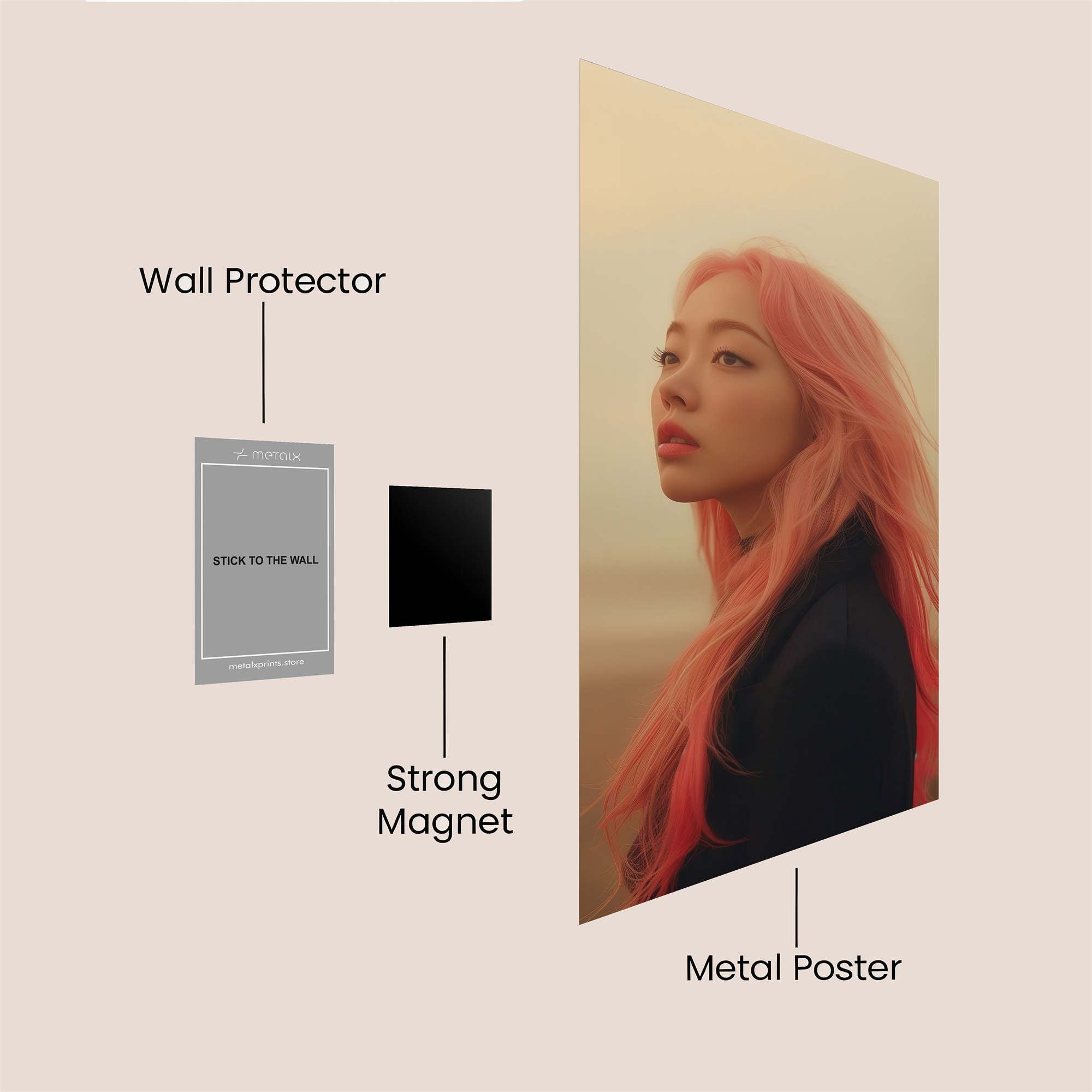 Pink Serenity Safe Wall Magnetic / M
