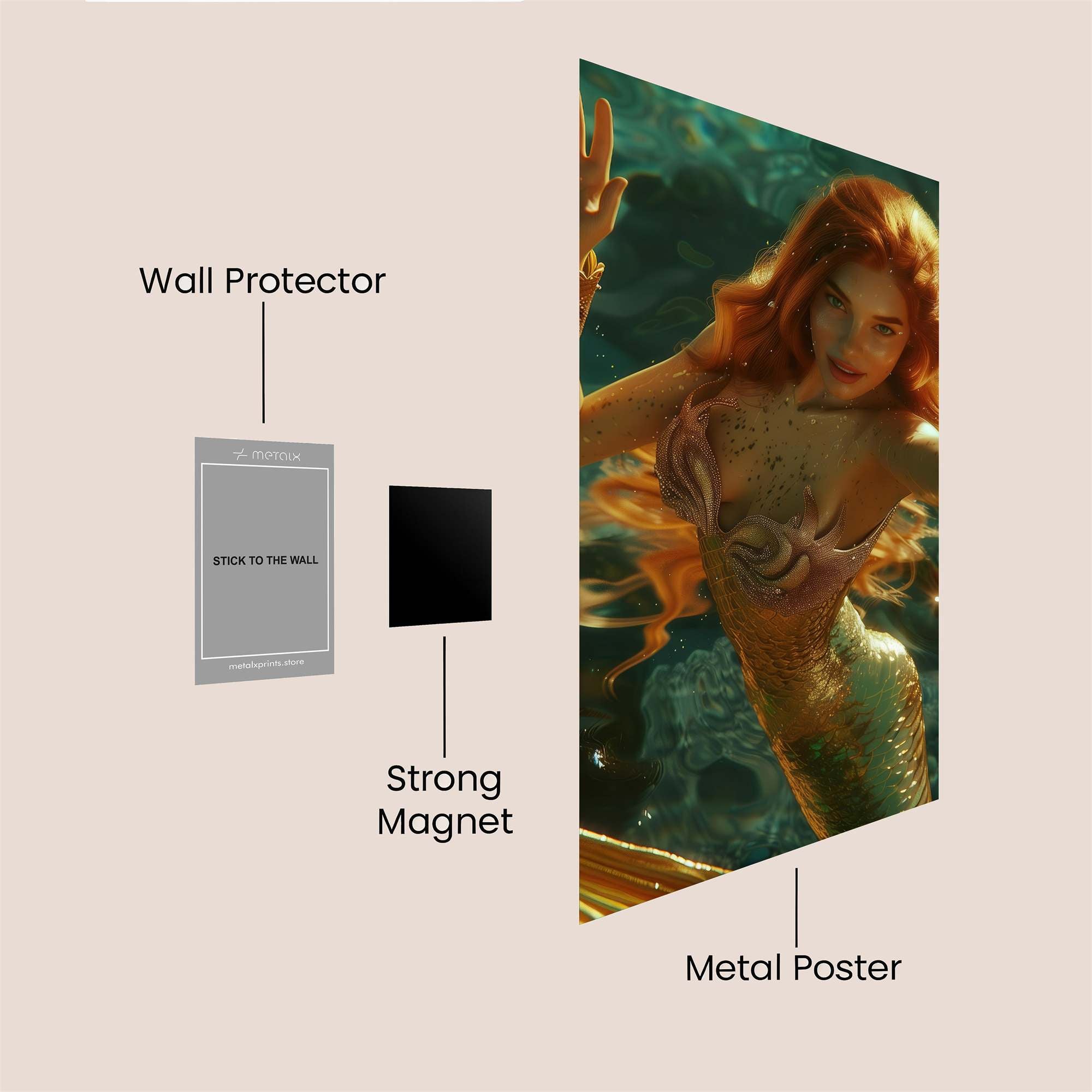 Mermaid Radiant Safe Wall Magnetic / M