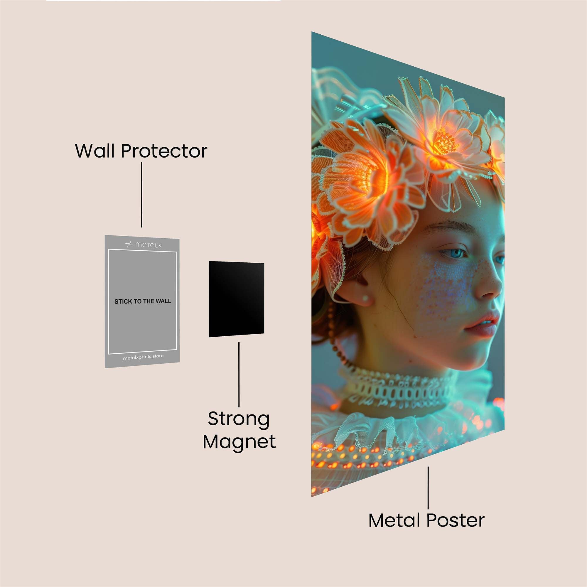 Flower Glow Safe Wall Magnetic / M