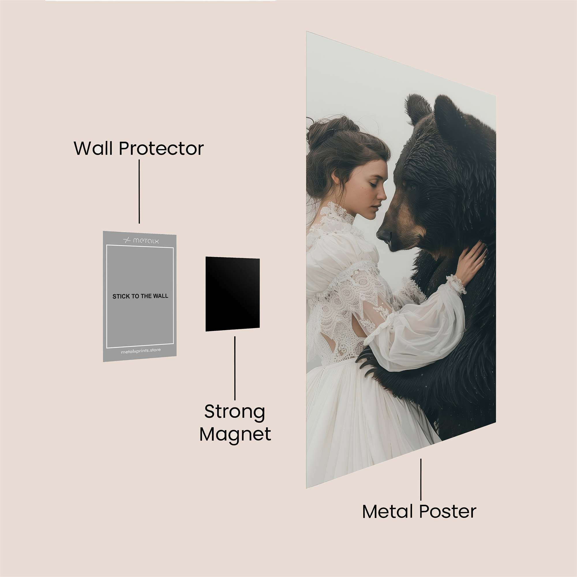 Bear Embrace Safe Wall Magnetic / M