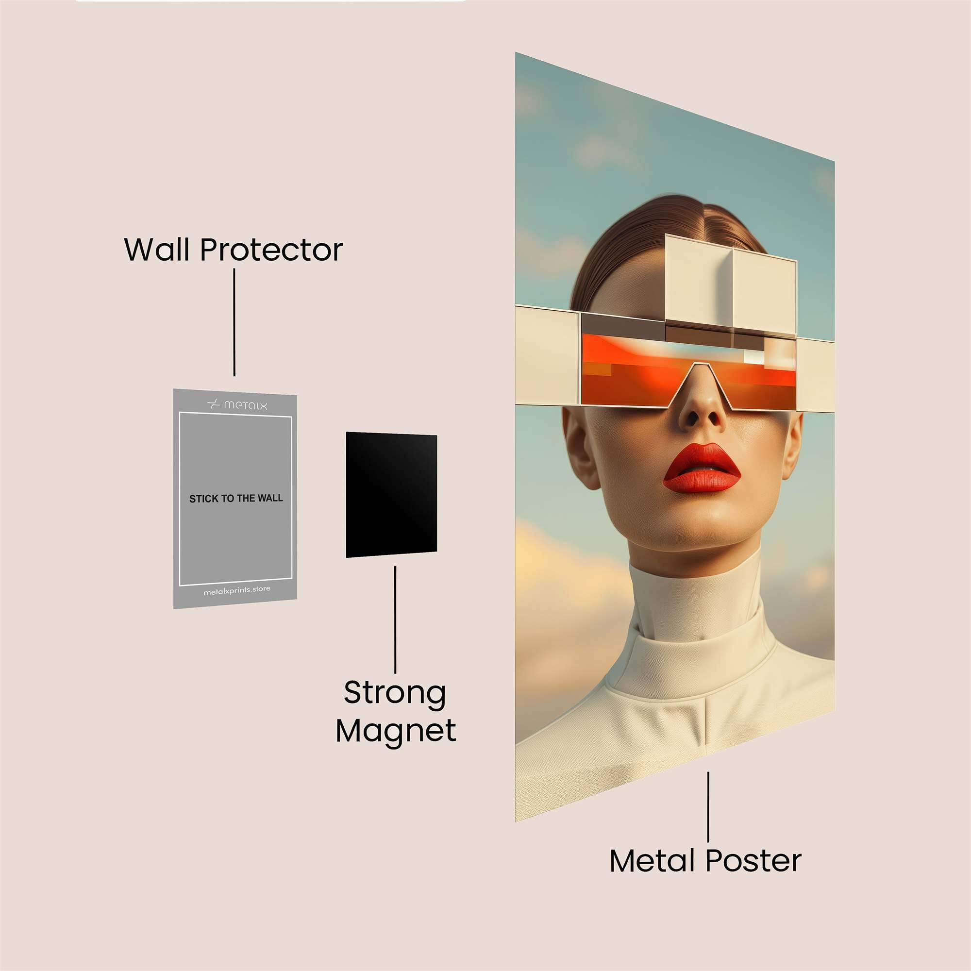 Futuristic Elegance Safe Wall Magnetic / M