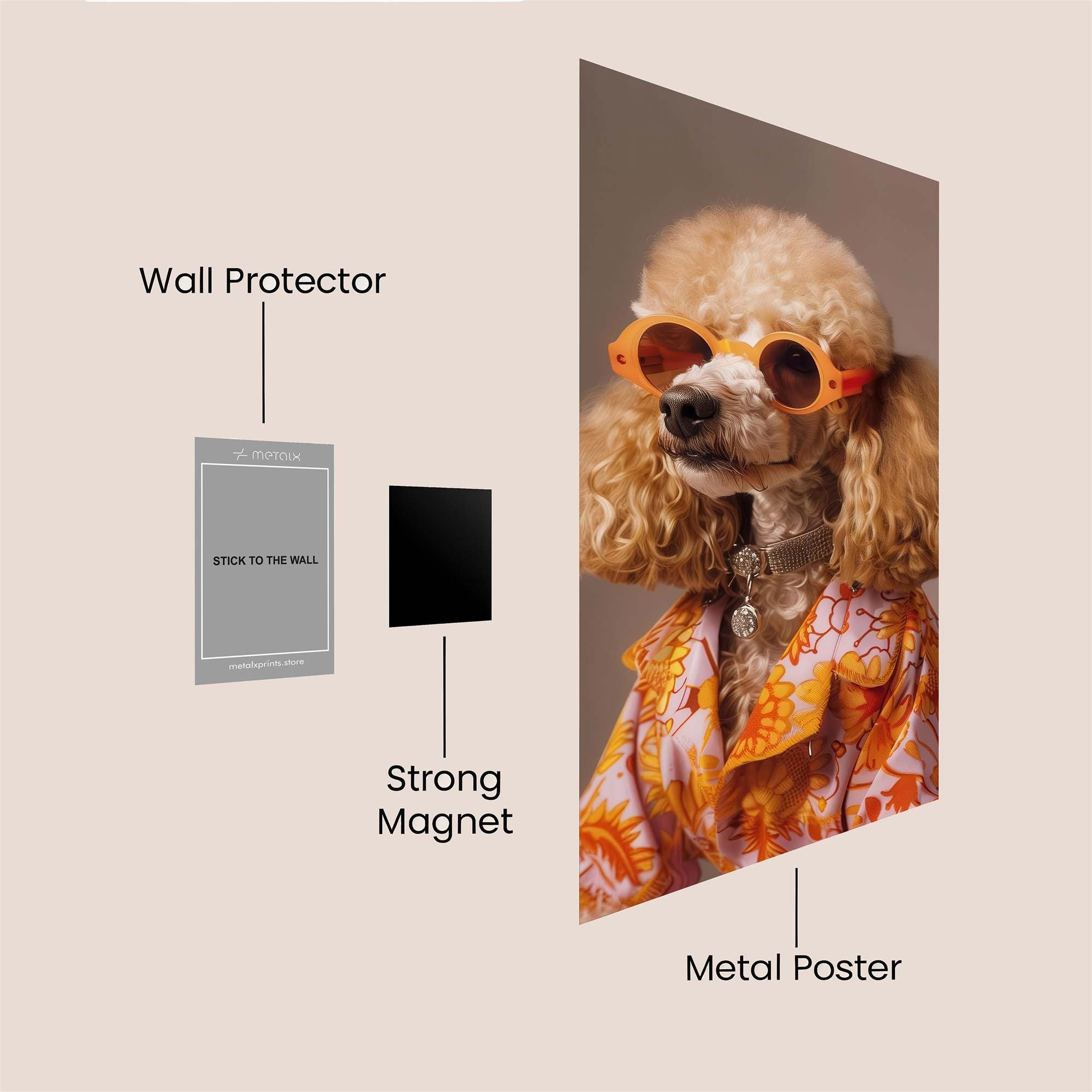 Poodle Party Safe Wall Magnetic / M