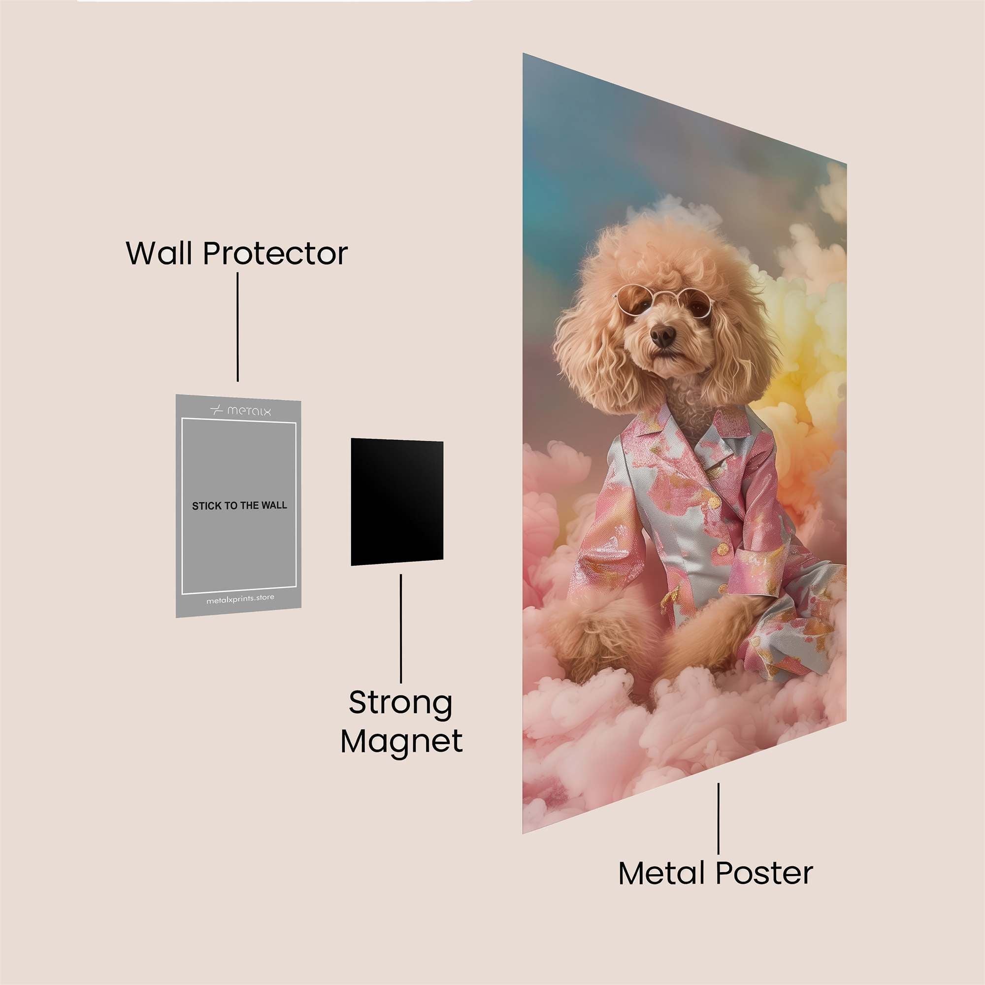 Poodle Dreamscape Safe Wall Magnetic / M