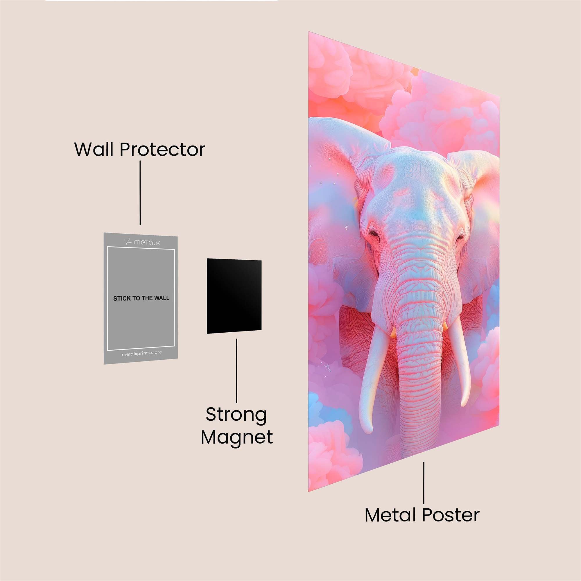 Elephant Dreamscape Safe Wall Magnetic / M