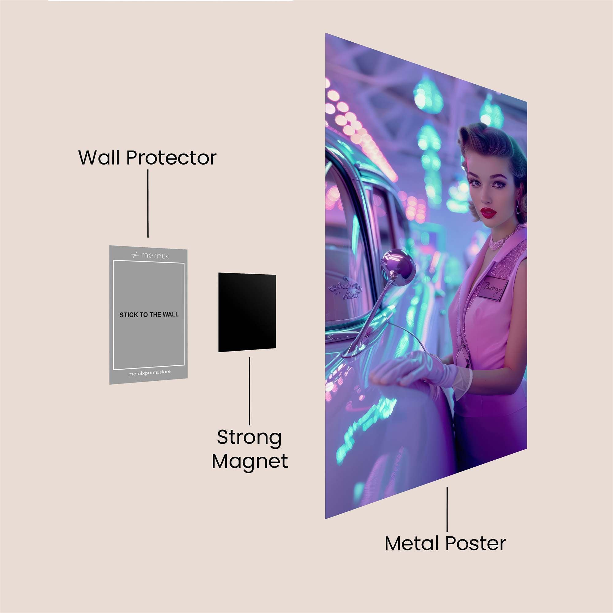 Neon Elegance Safe Wall Magnetic / M