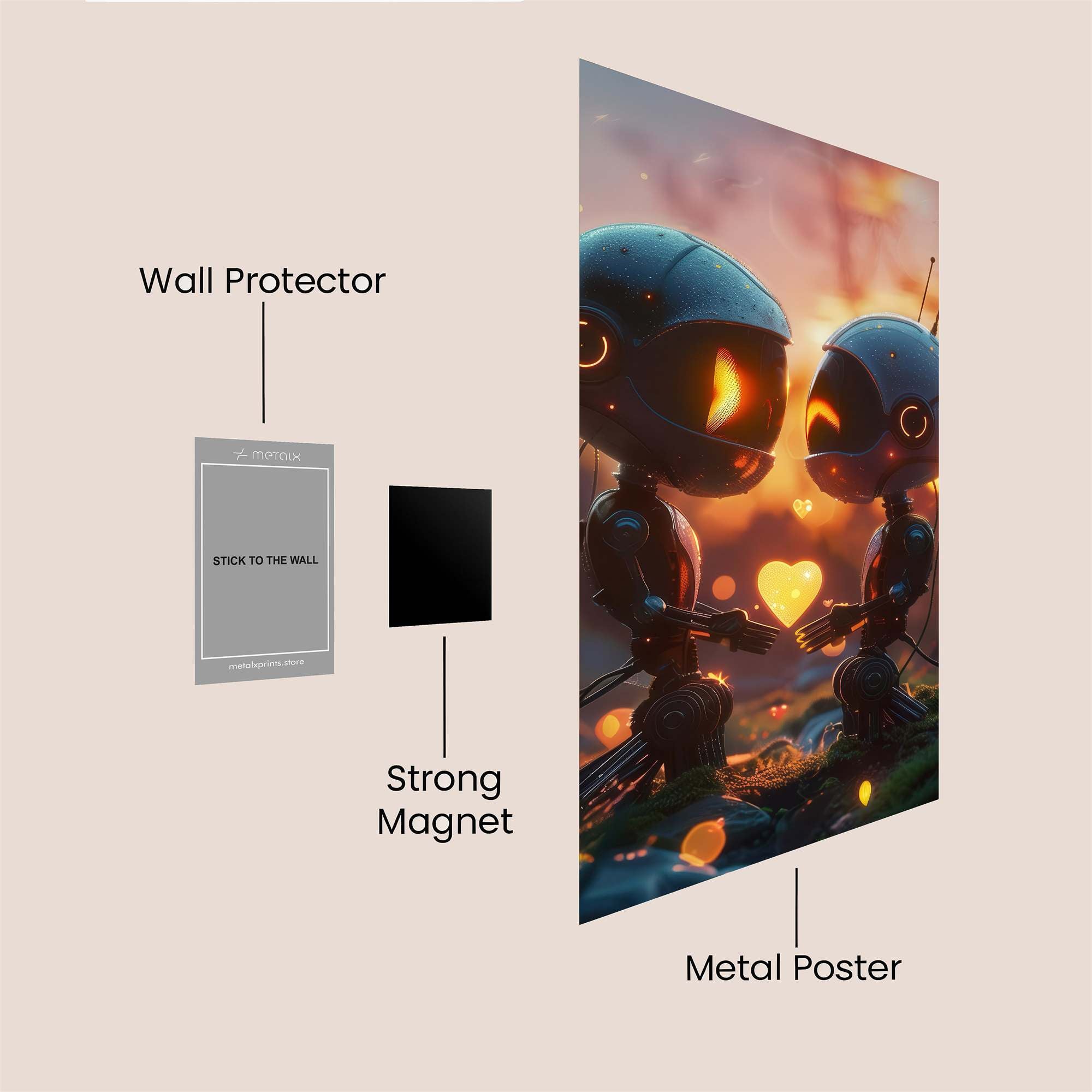 Robots Enamored Safe Wall Magnetic / M