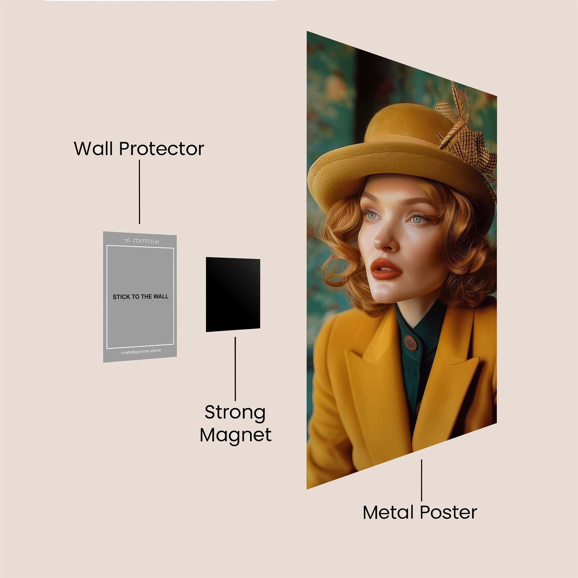 Golden Elegance Safe Wall Magnetic / M