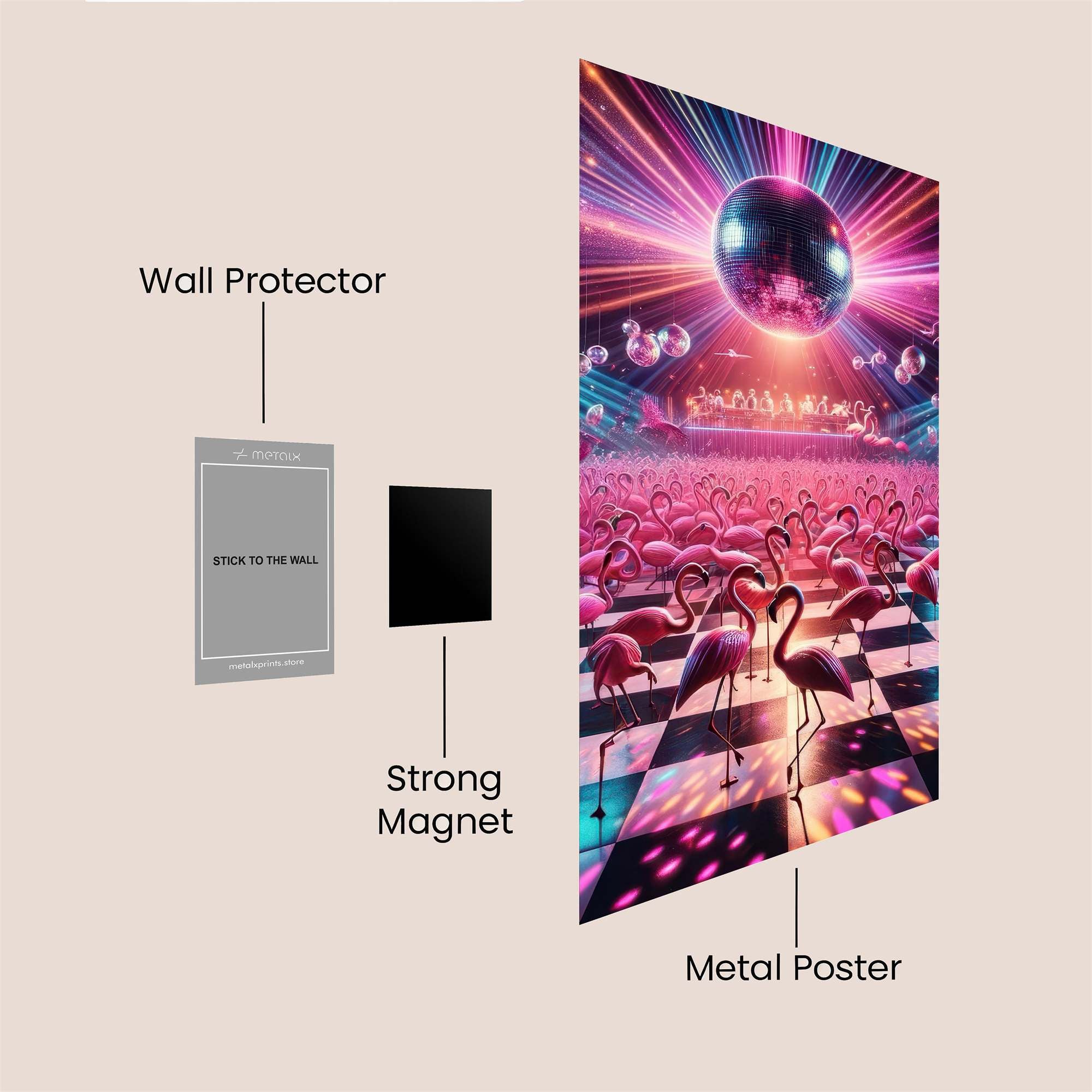 Flamingo Fiesta Safe Wall Magnetic / M