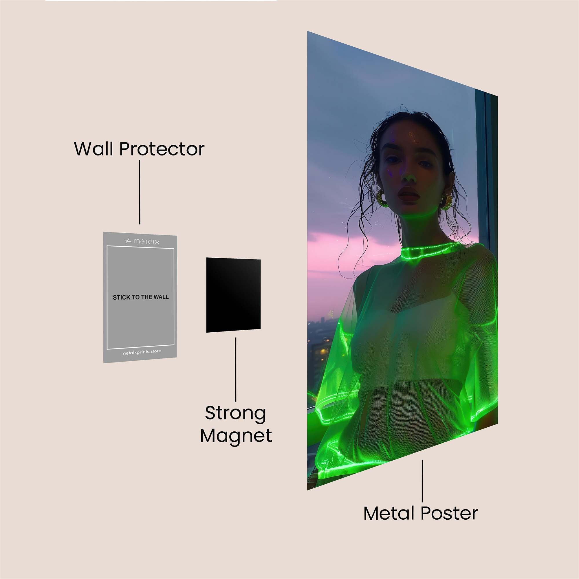 Neon Serenity Safe Wall Magnetic / M