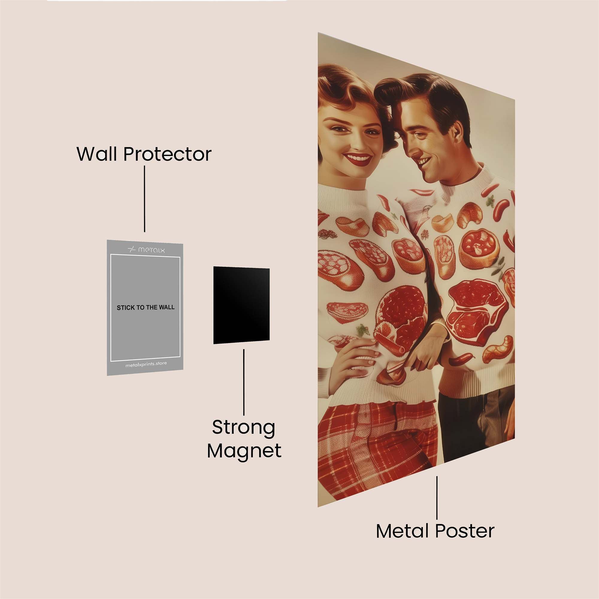 Retro Whimsy Safe Wall Magnetic / M