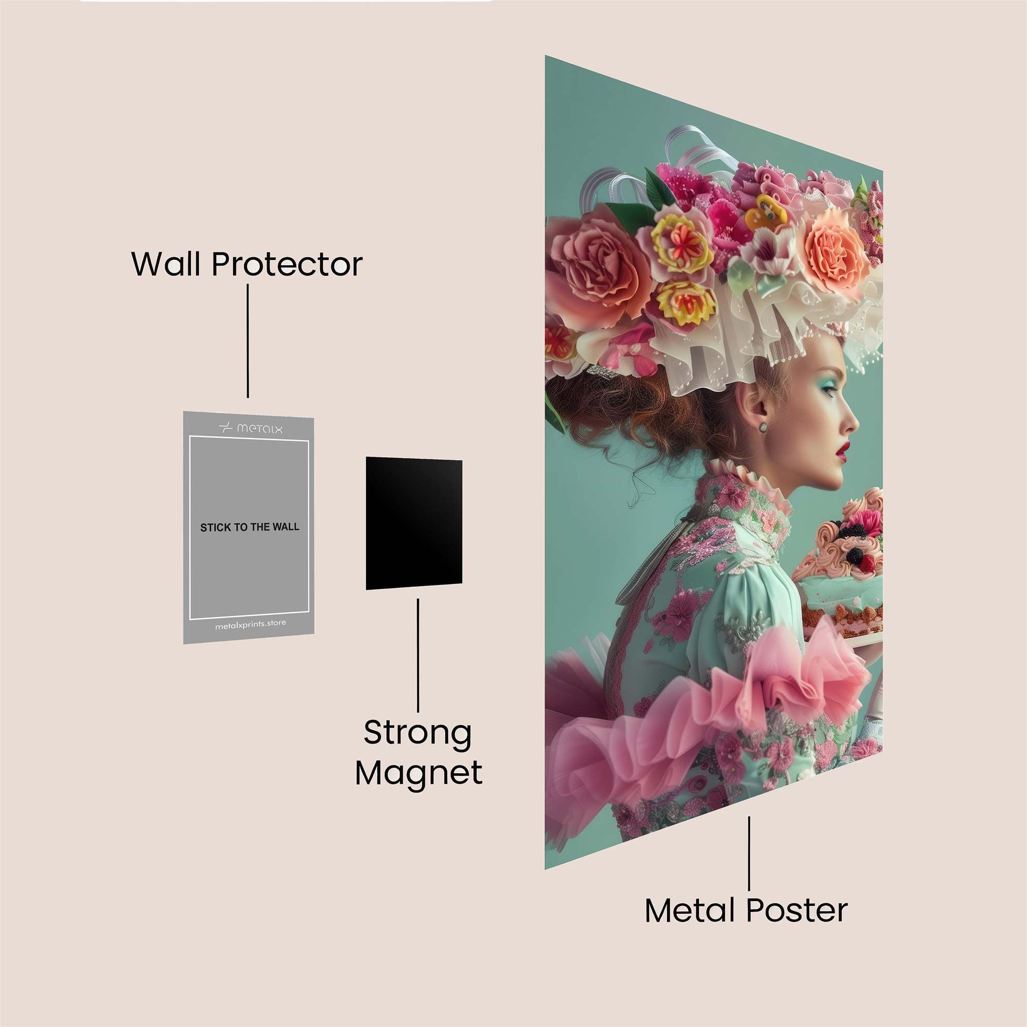 Floral Elegance Safe Wall Magnetic / M