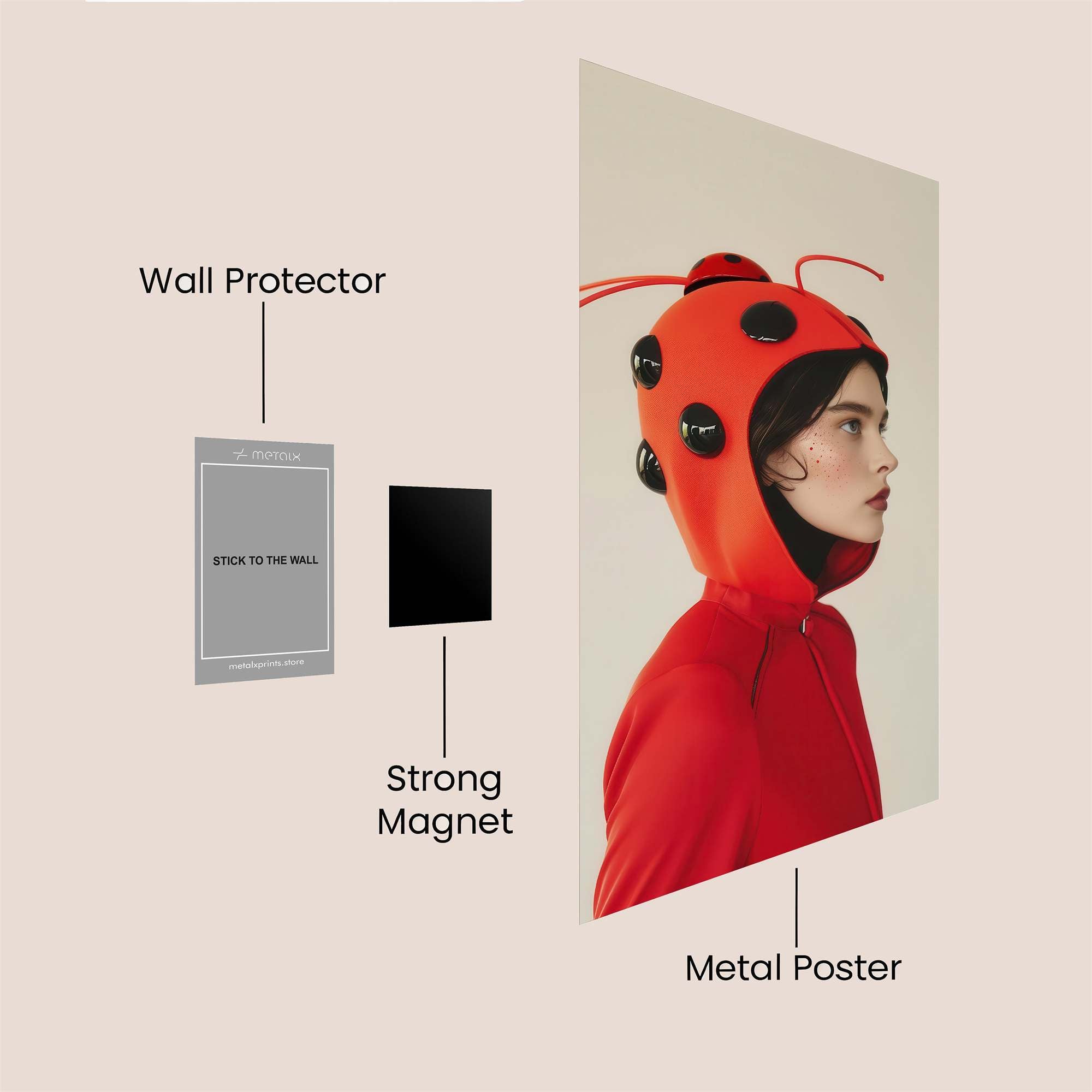 Ladybug Whimsy Safe Wall Magnetic / M