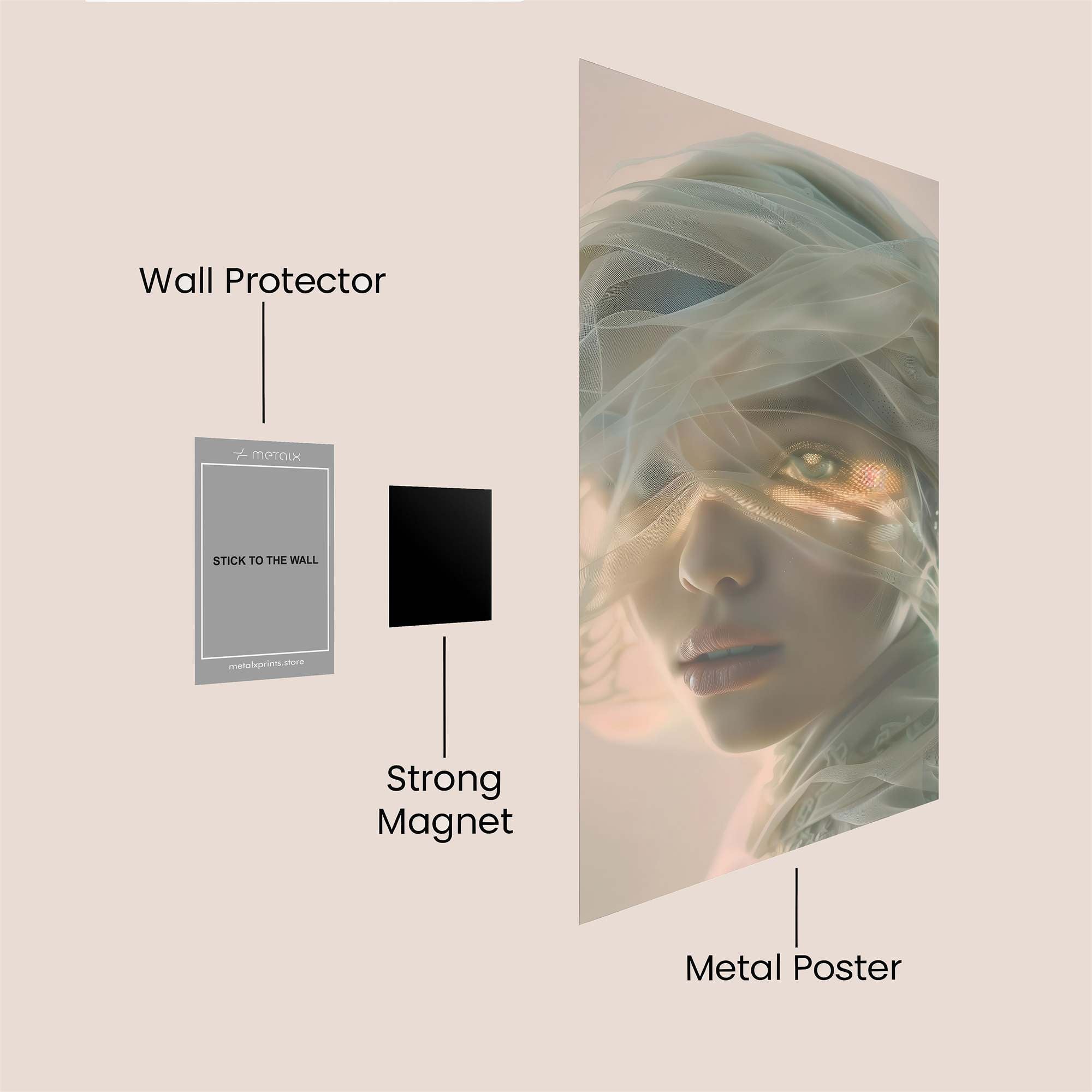 Veiled Serenity Safe Wall Magnetic / M