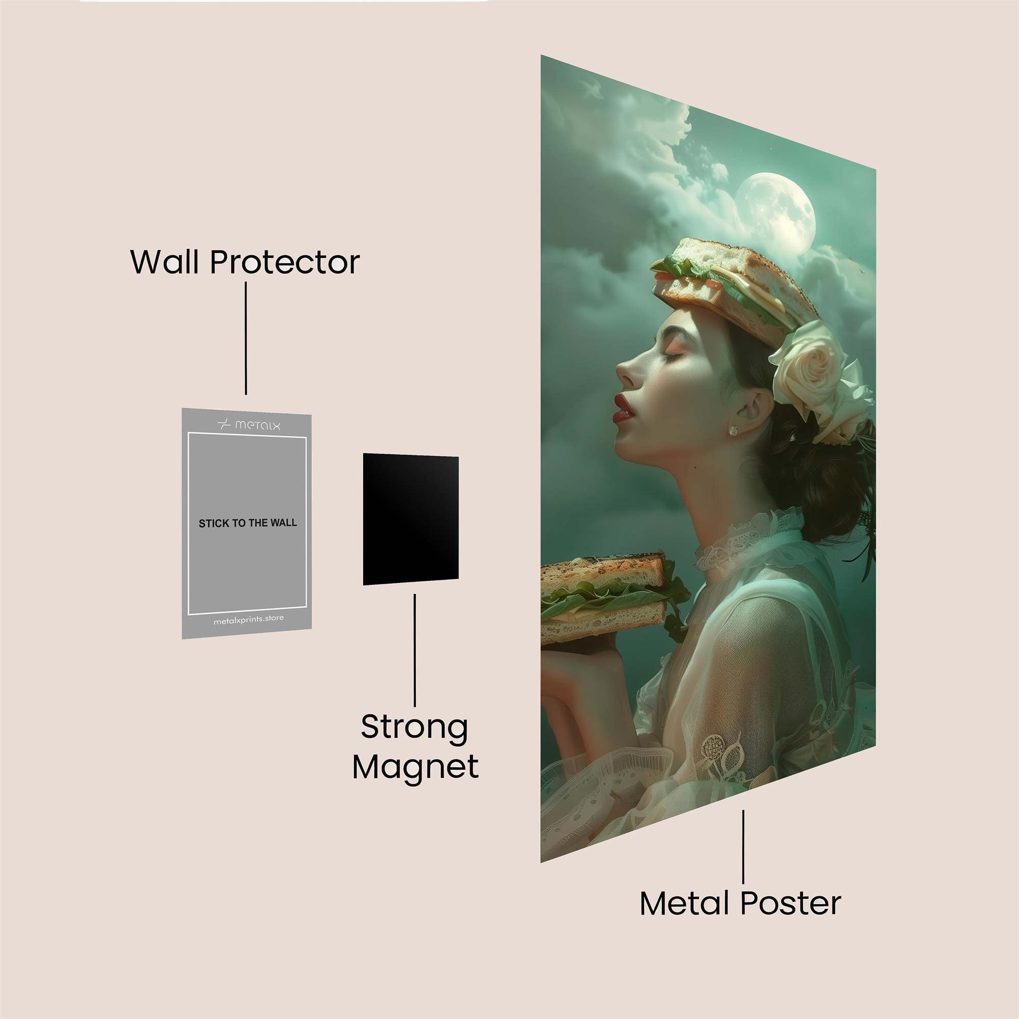 Moonlit Sandwich Safe Wall Magnetic / M