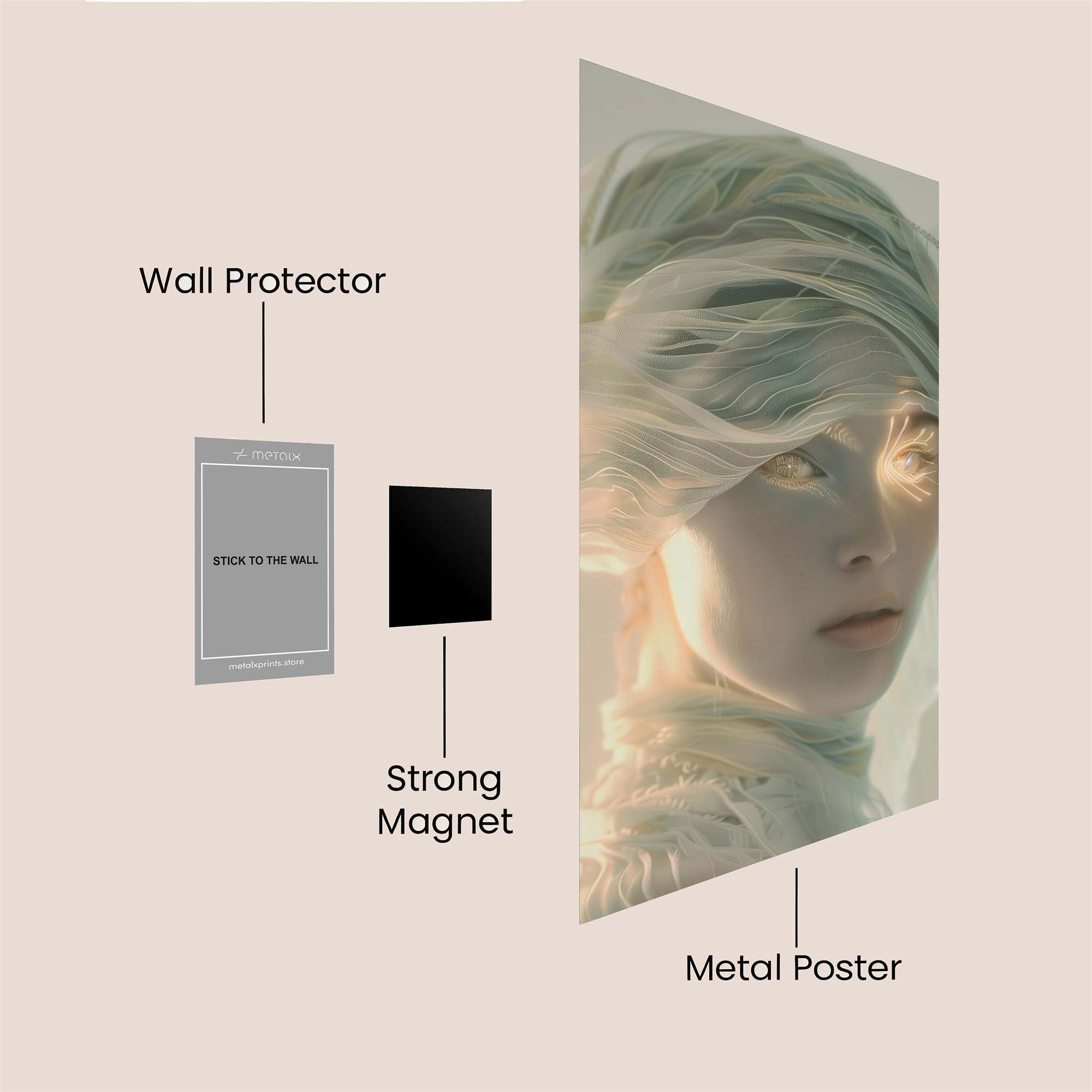 Veiled Serenity Safe Wall Magnetic / M