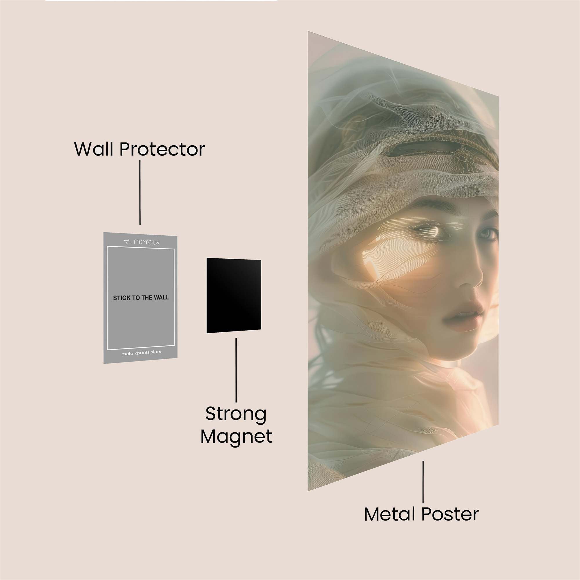 Veiled Serenity Safe Wall Magnetic / M