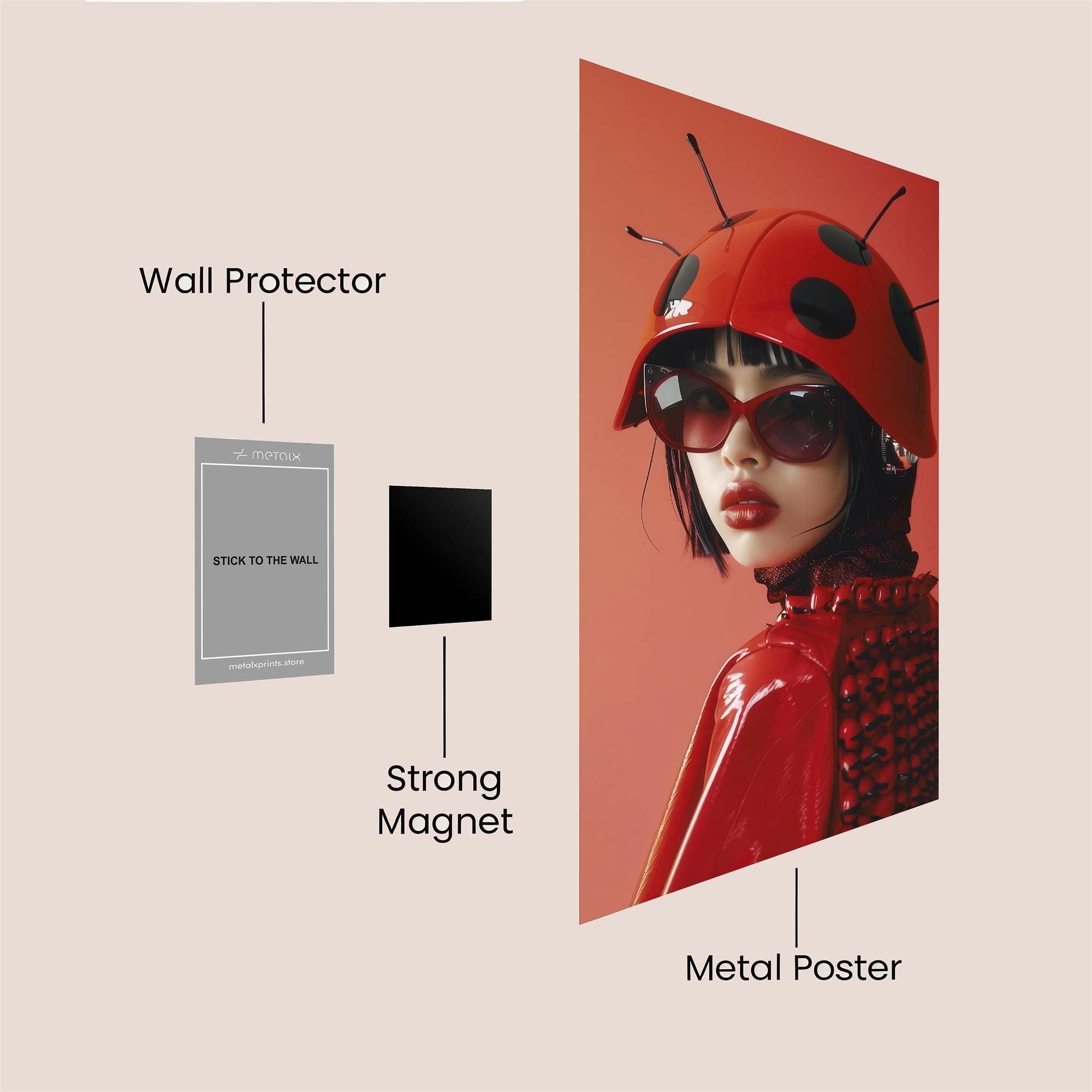 Ladybug Elegance Safe Wall Magnetic / M