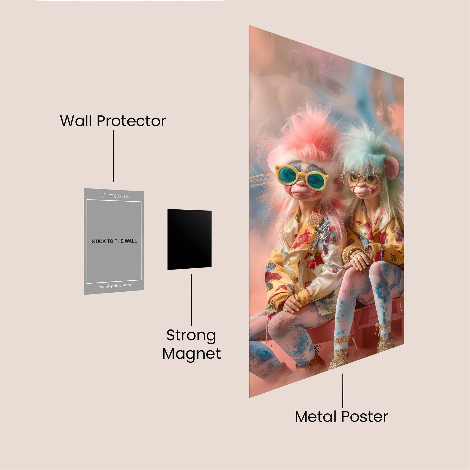Trolls Whimsical Safe Wall Magnetic / M
