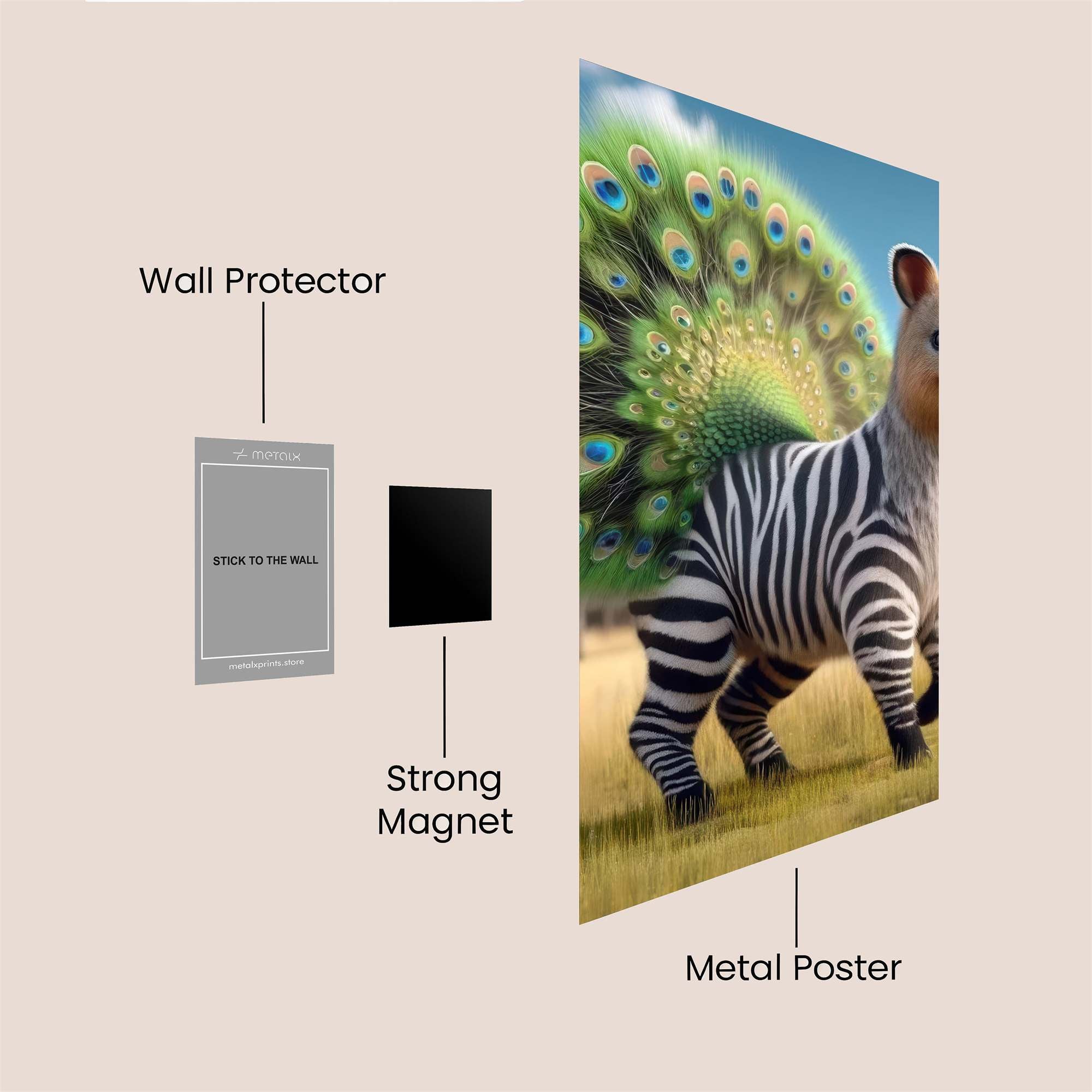 ZebraPeacock Safe Wall Magnetic / M