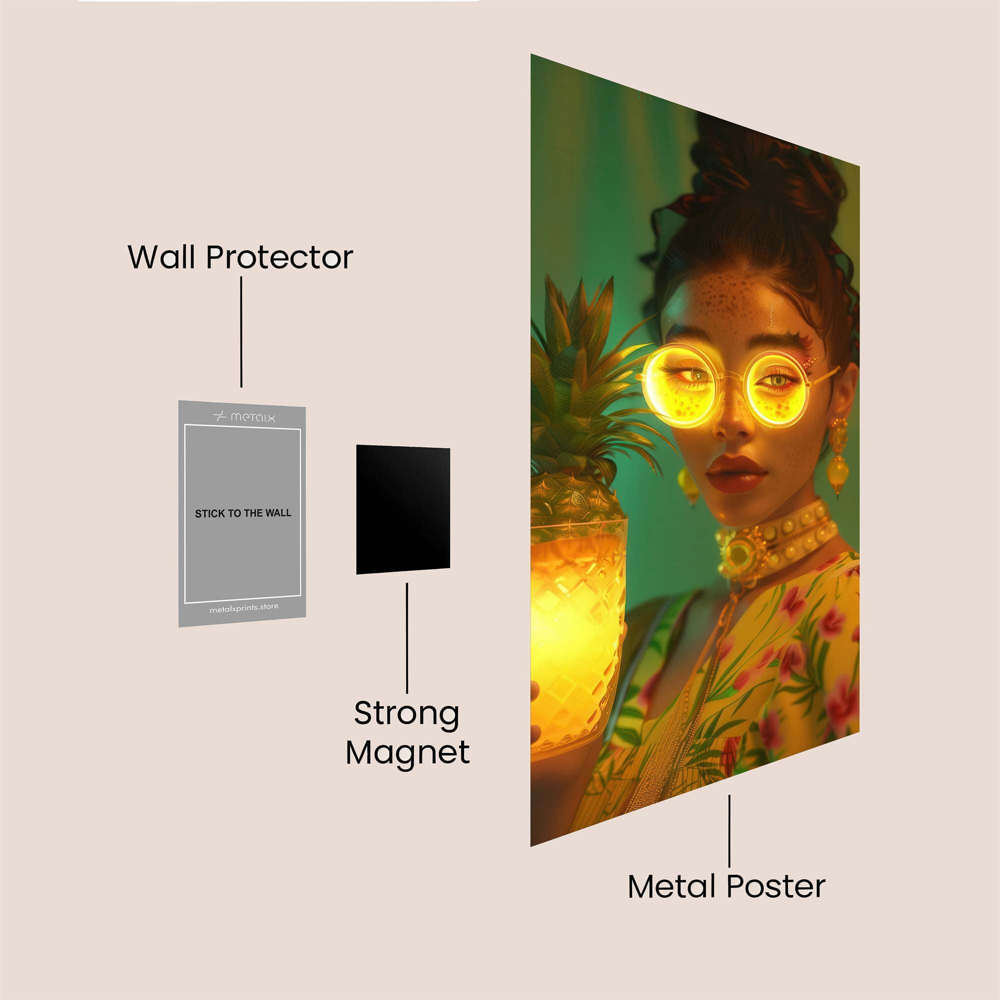 Pineapple Radiance Safe Wall Magnetic / M