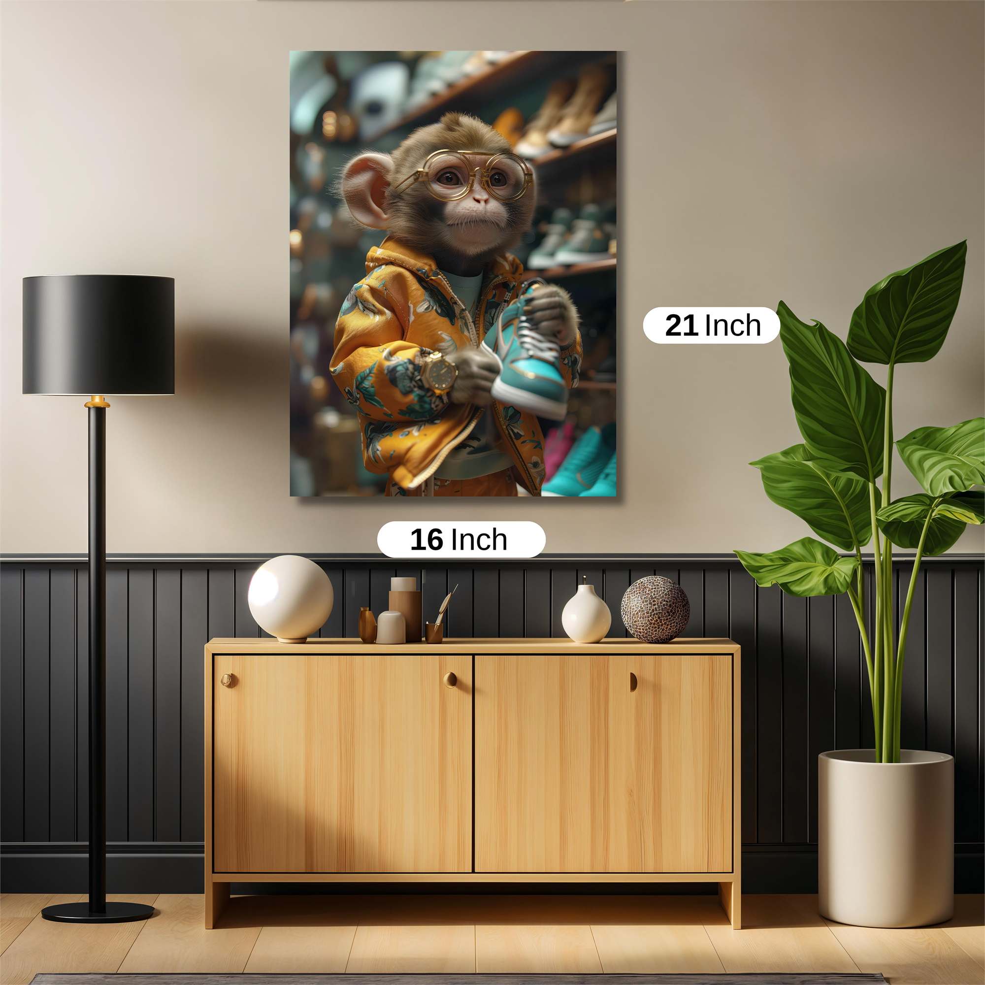Monkey Fashionista Safe Wall Magnetic / M