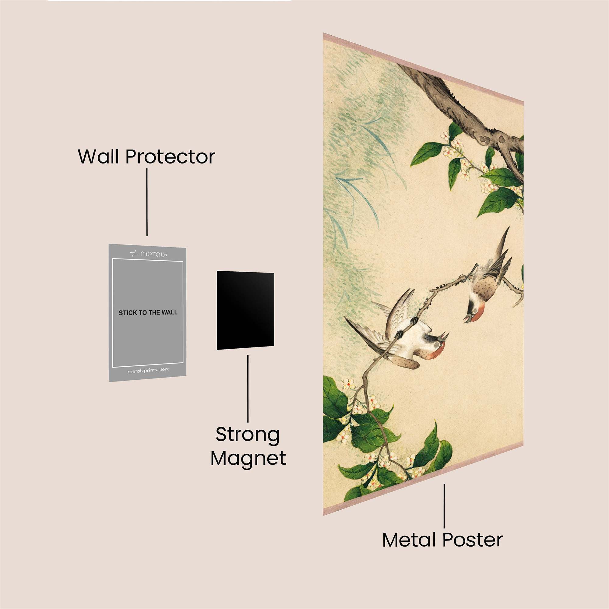 Birds Whimsy Safe Wall Magnetic / M