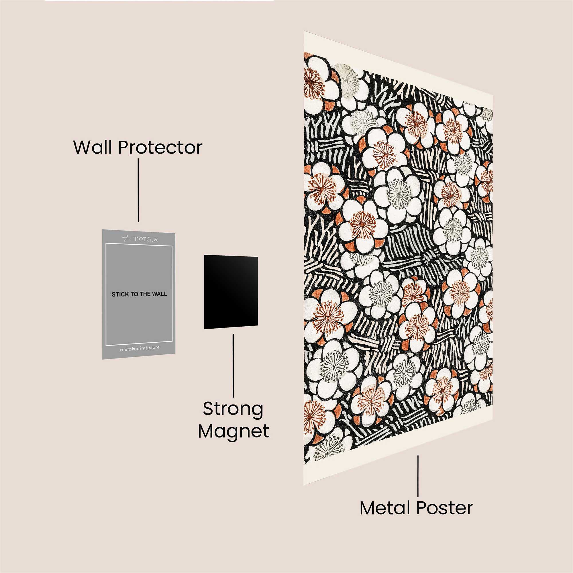 Floral Whimsy Safe Wall Magnetic / M