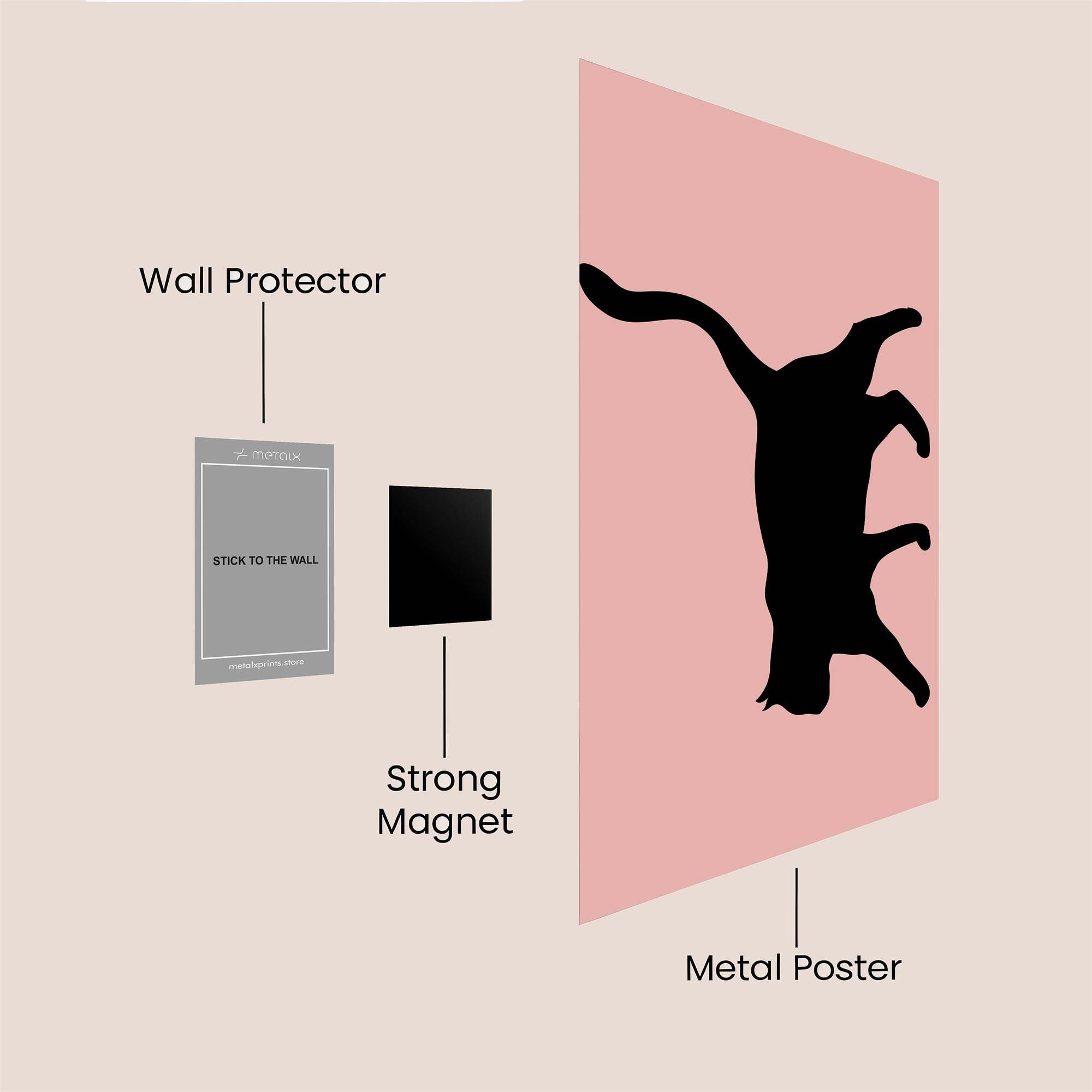 Cat Whimsy Safe Wall Magnetic / M