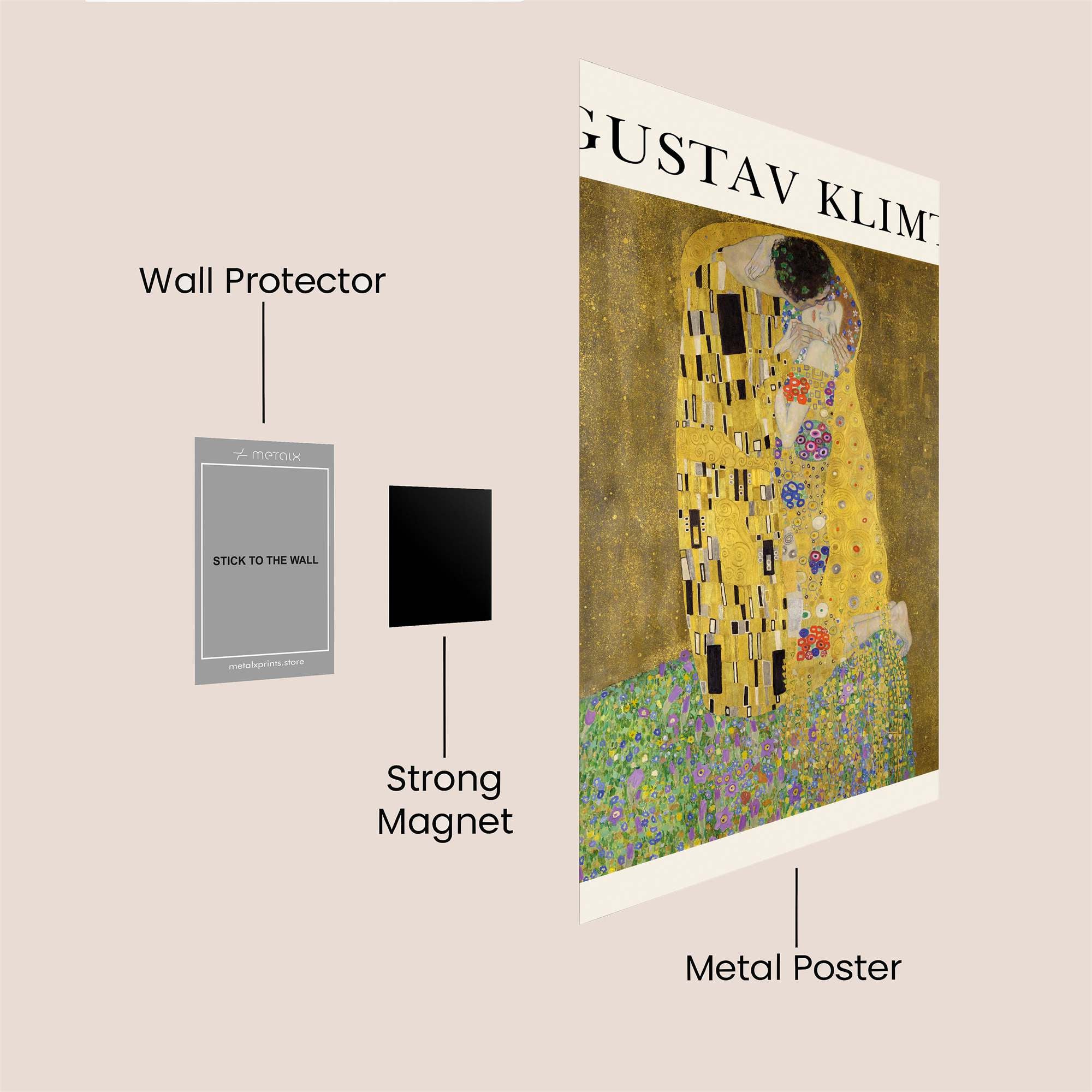 Klimt Embrace Safe Wall Magnetic / M
