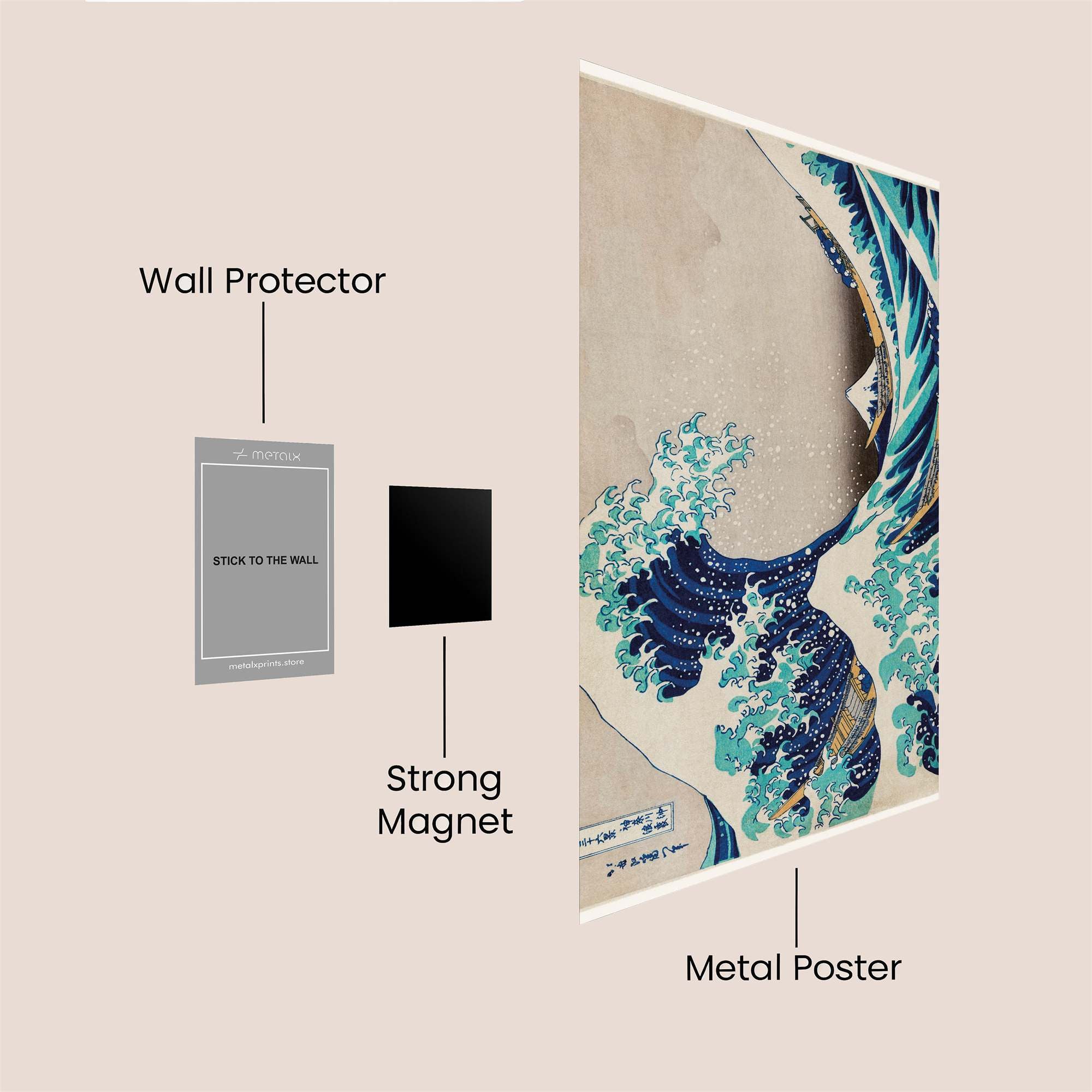Great Wave Serene Safe Wall Magnetic / M