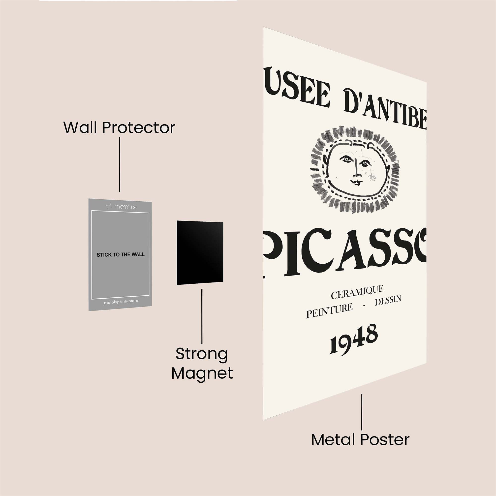 Picasso Pensive Safe Wall Magnetic / M