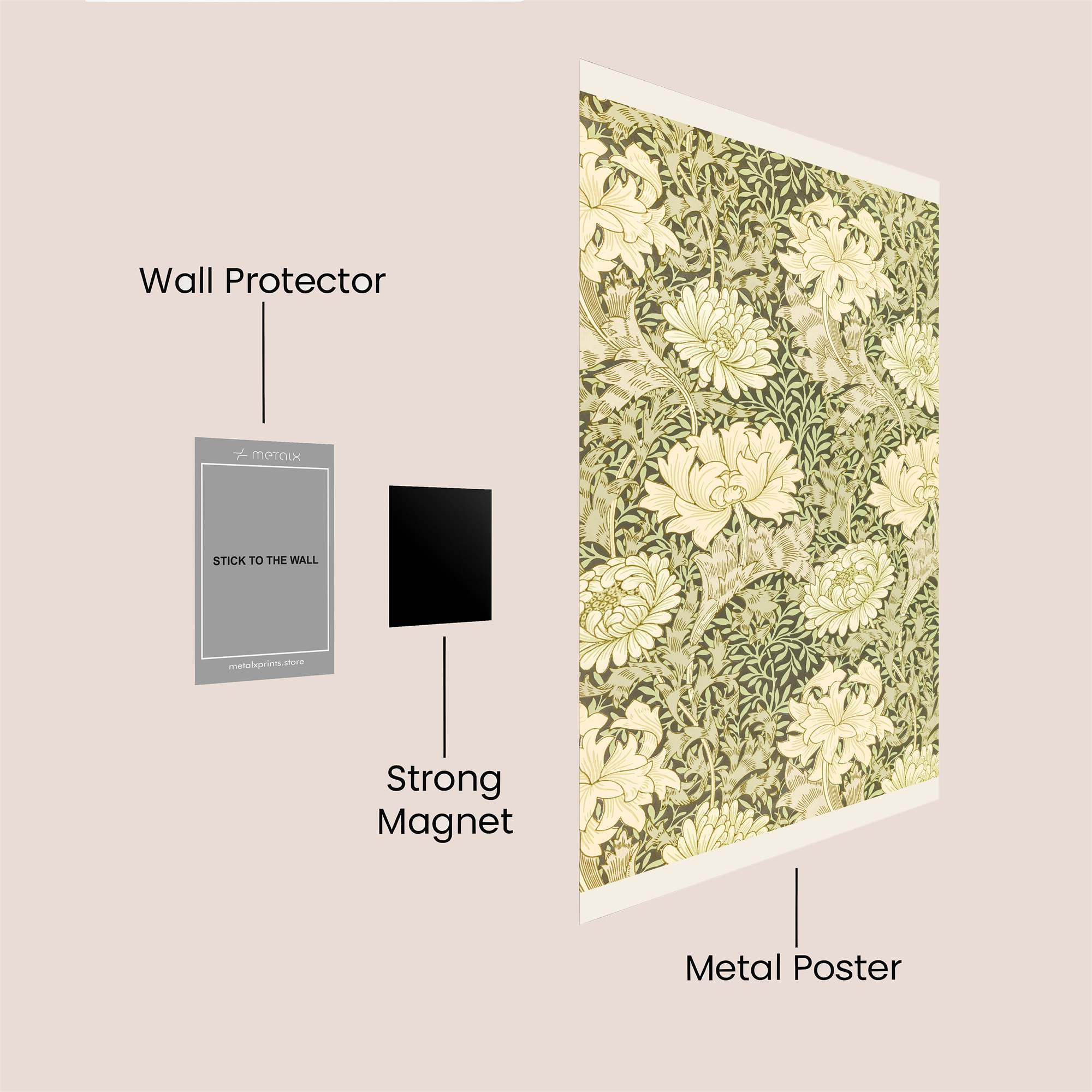 Chrysanthemum Serenity Safe Wall Magnetic / M