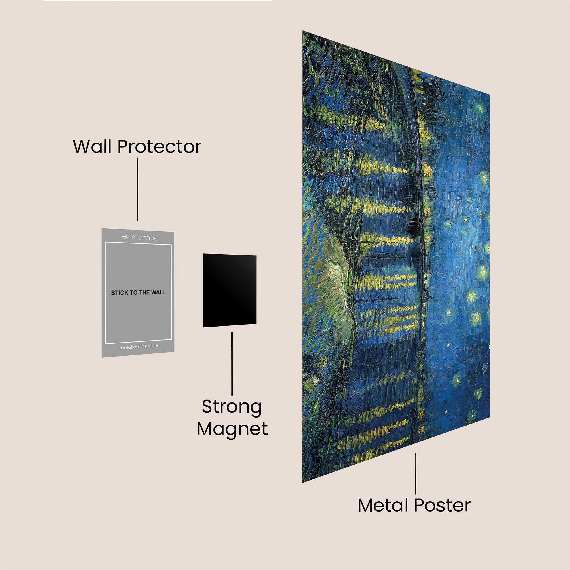 Starry Nightscape Safe Wall Magnetic / M