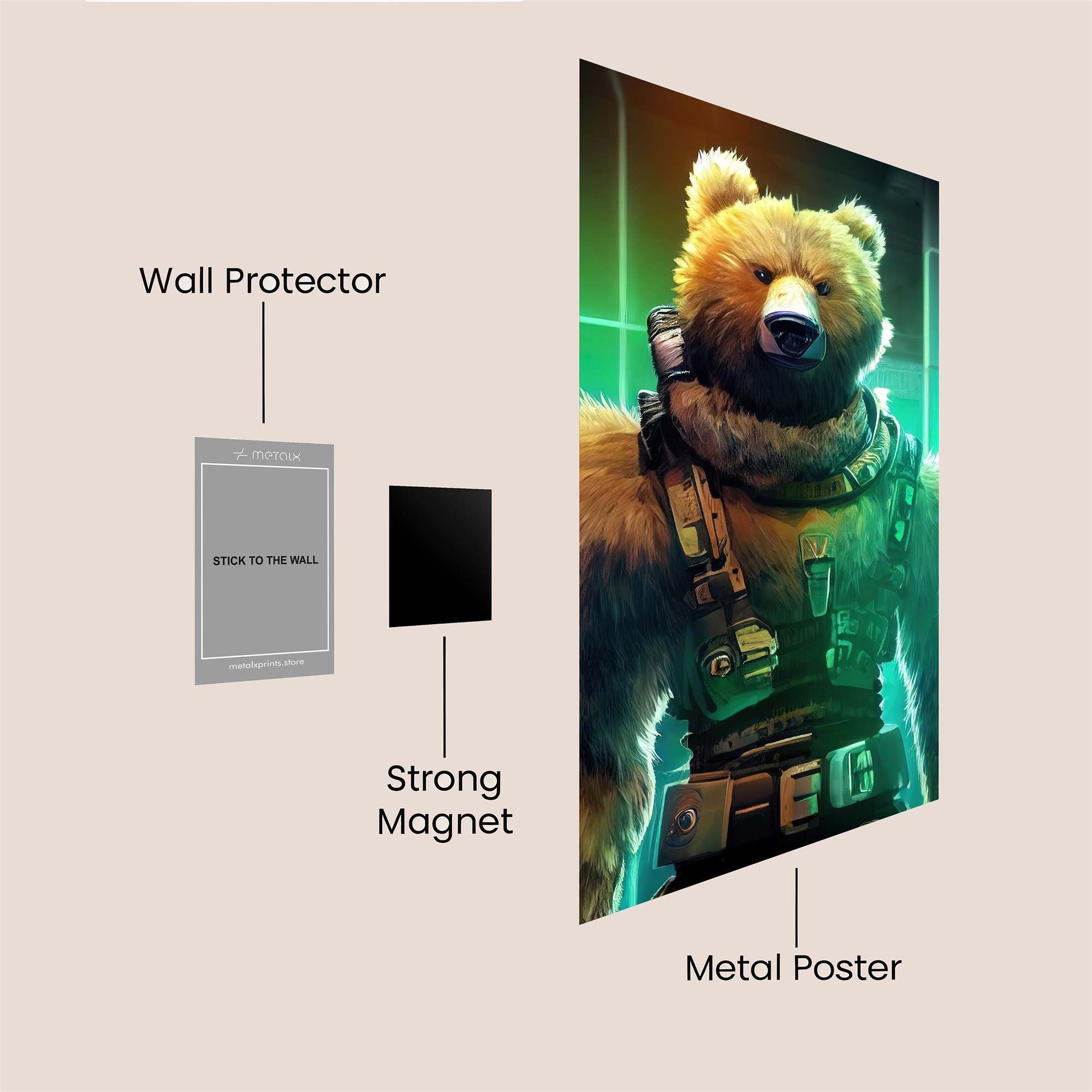 Bear Warrior Safe Wall Magnetic / M